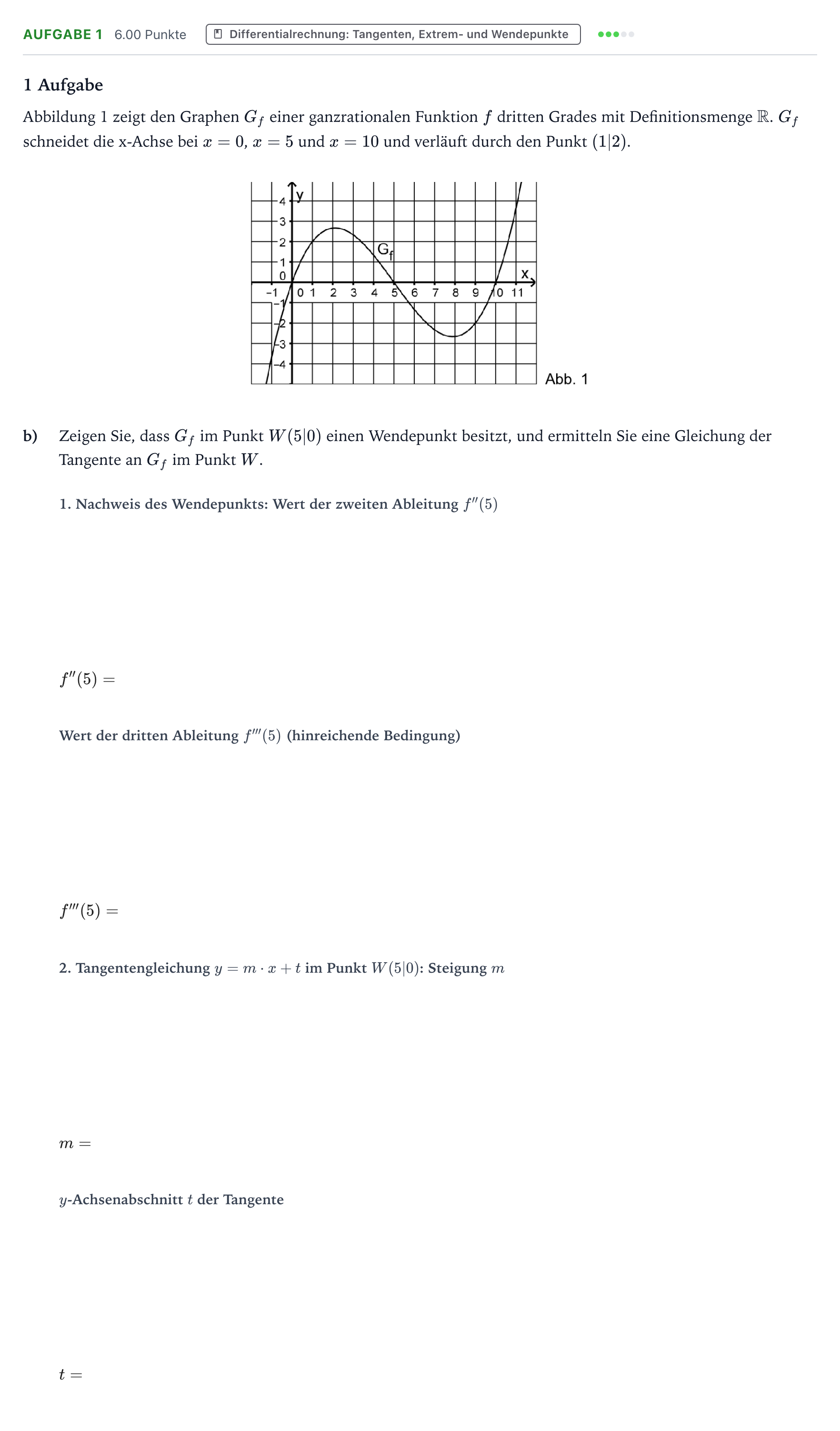 Aufgabenstellung: Aufgabe 1 - Differentialrechnung · Abitur NRW Mathematik LK · Teil B · Analysis (WTR) 2018