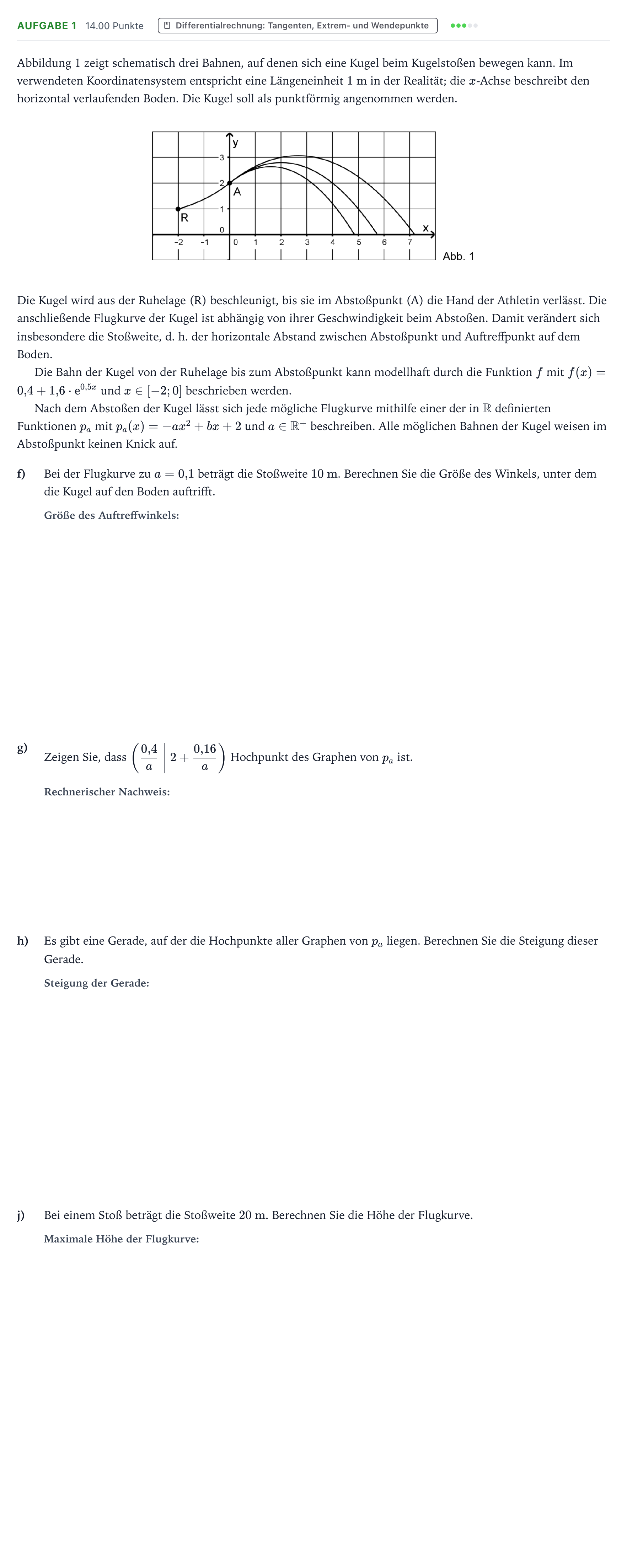Aufgabenstellung: Aufgabe 1 - Differentialrechnung · Abitur NRW Mathematik LK · Teil B · Analysis (WTR) 2018