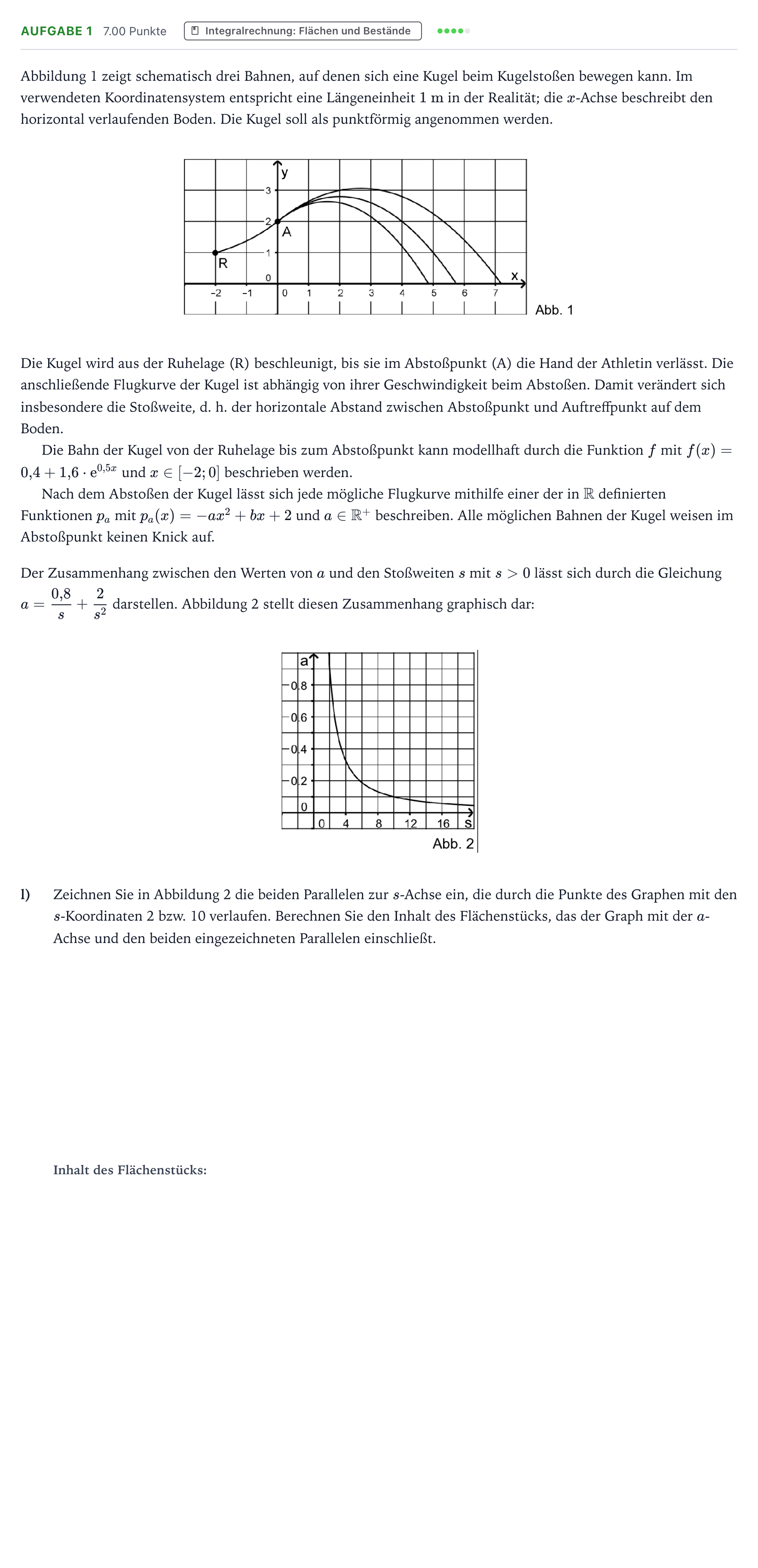 Aufgabenstellung: Aufgabe 1 - Integralrechnung · Abitur NRW Mathematik LK · Teil B · Analysis (WTR) 2018