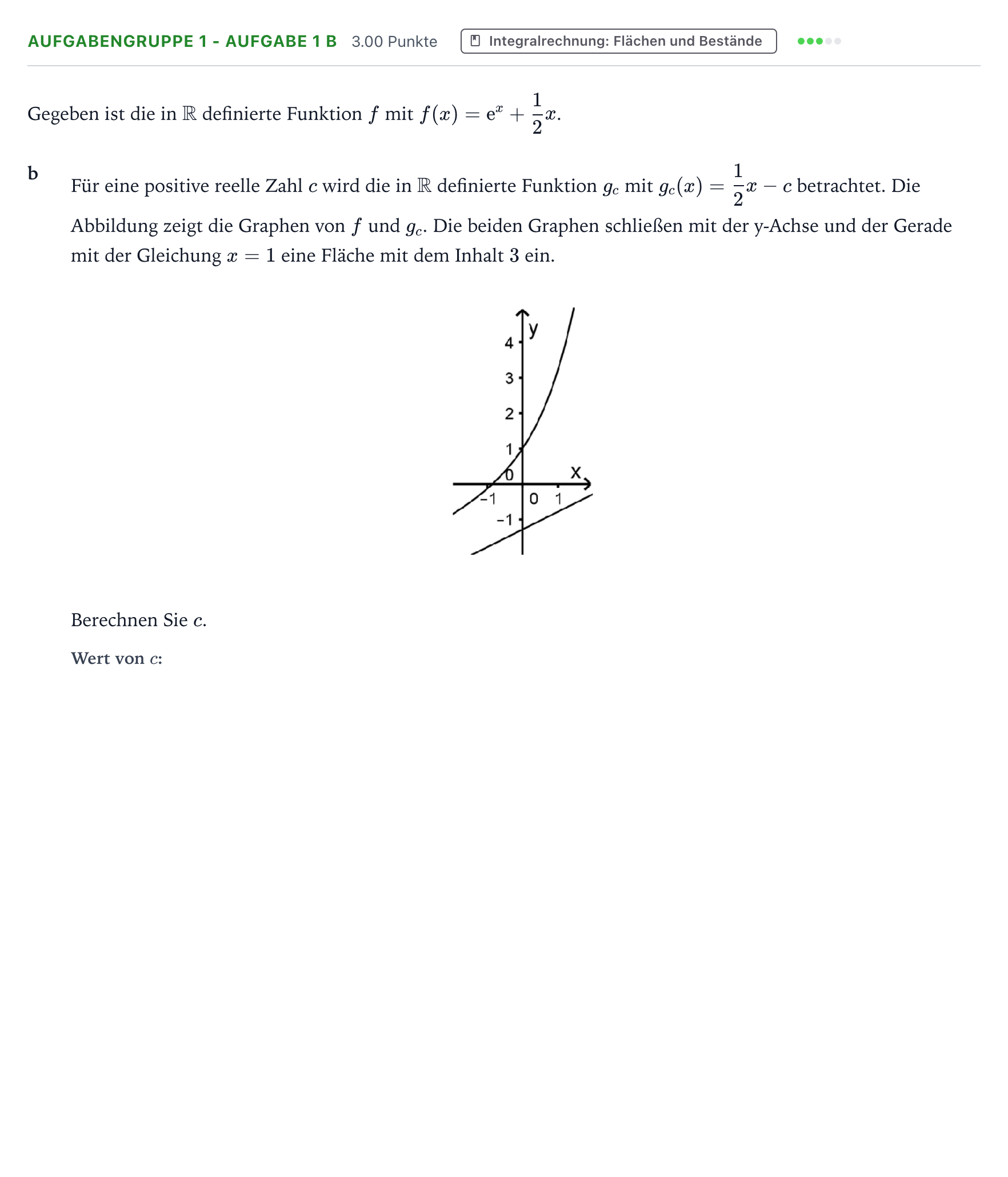 Aufgabenstellung: Aufgabengruppe 1 - Aufgabe 1 b · Abitur NRW Mathematik LK · Teil A · Analysis 2018