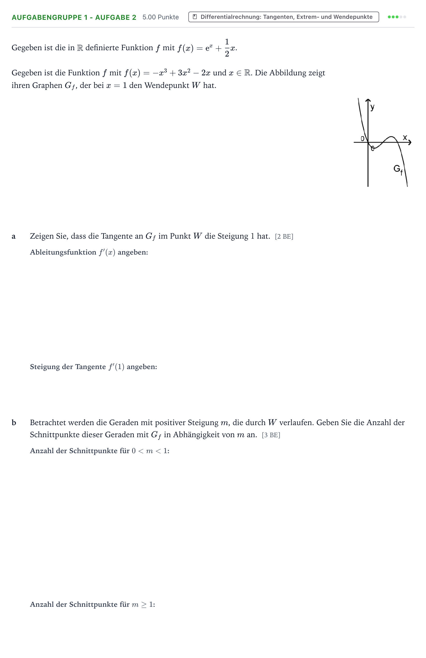 Aufgabenstellung: Aufgabengruppe 1 - Aufgabe 2 · Abitur NRW Mathematik LK · Teil A · Analysis 2018