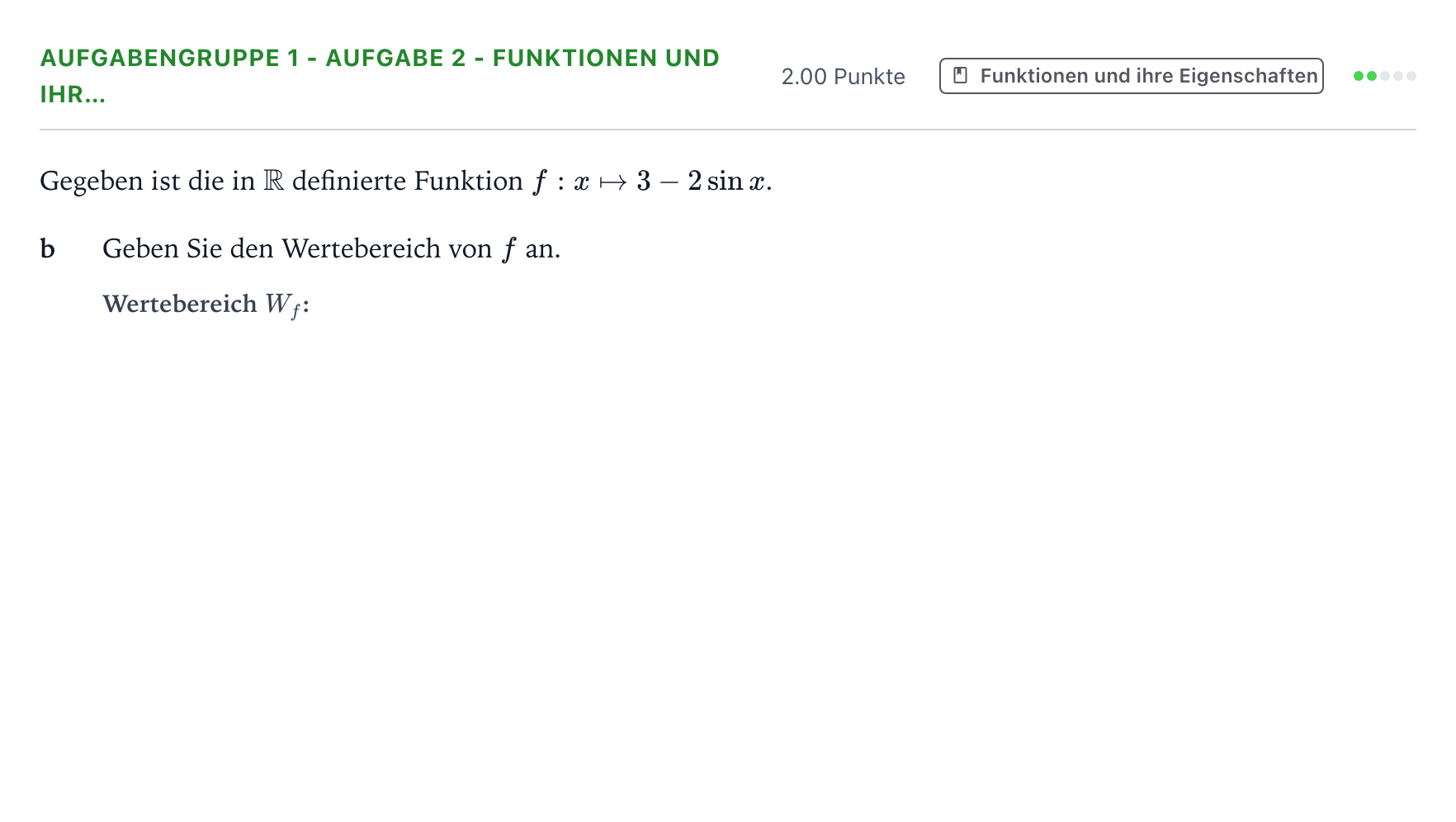 Aufgabenstellung: Aufgabengruppe 1 - Aufgabe 2 - Funktionen und ihr… · Abitur NRW Mathematik GK · Teil A · Analysis 2018