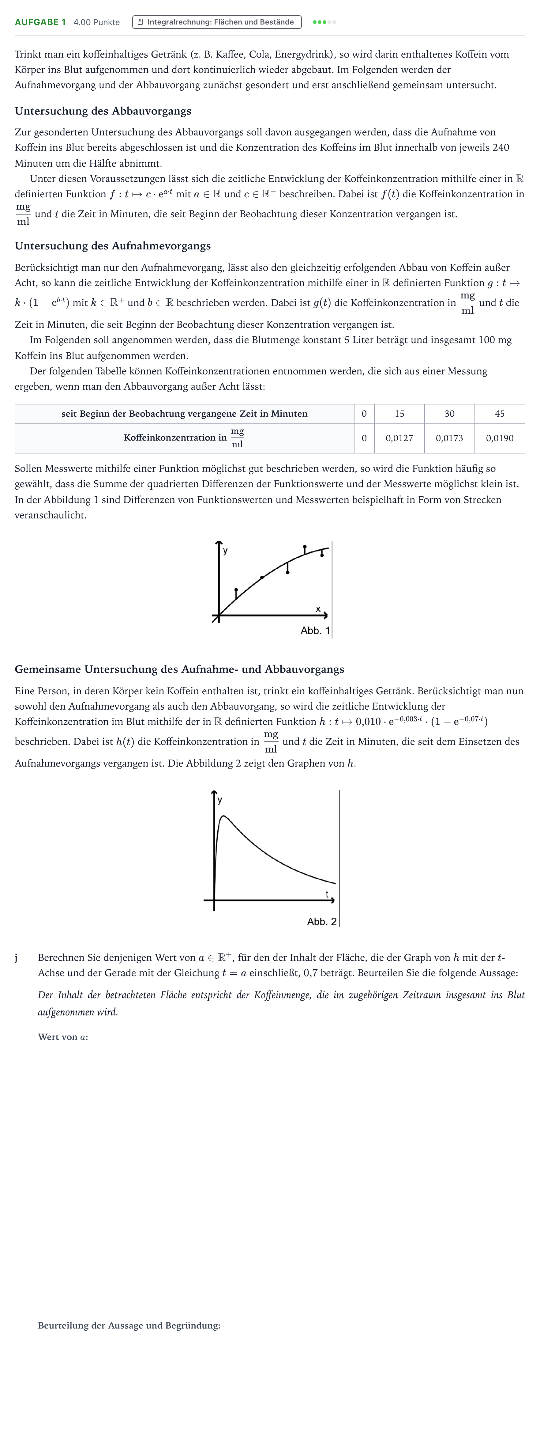 Aufgabenstellung: Aufgabe 1 - Integralrechnung · Abitur NRW Mathematik LK · Teil B · Analysis (CAS) 2019