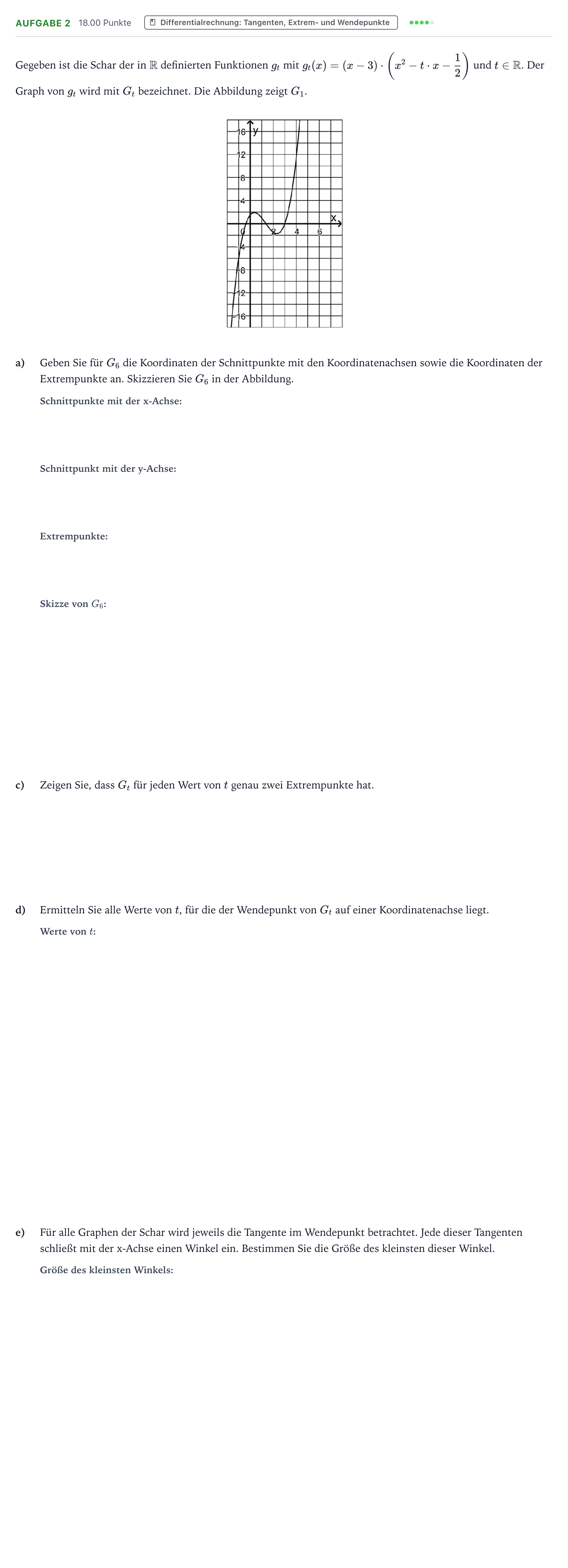 Aufgabenstellung: Aufgabe 2 - Differentialrechnung · Abitur NRW Mathematik LK · Teil B · Analysis (CAS) 2019