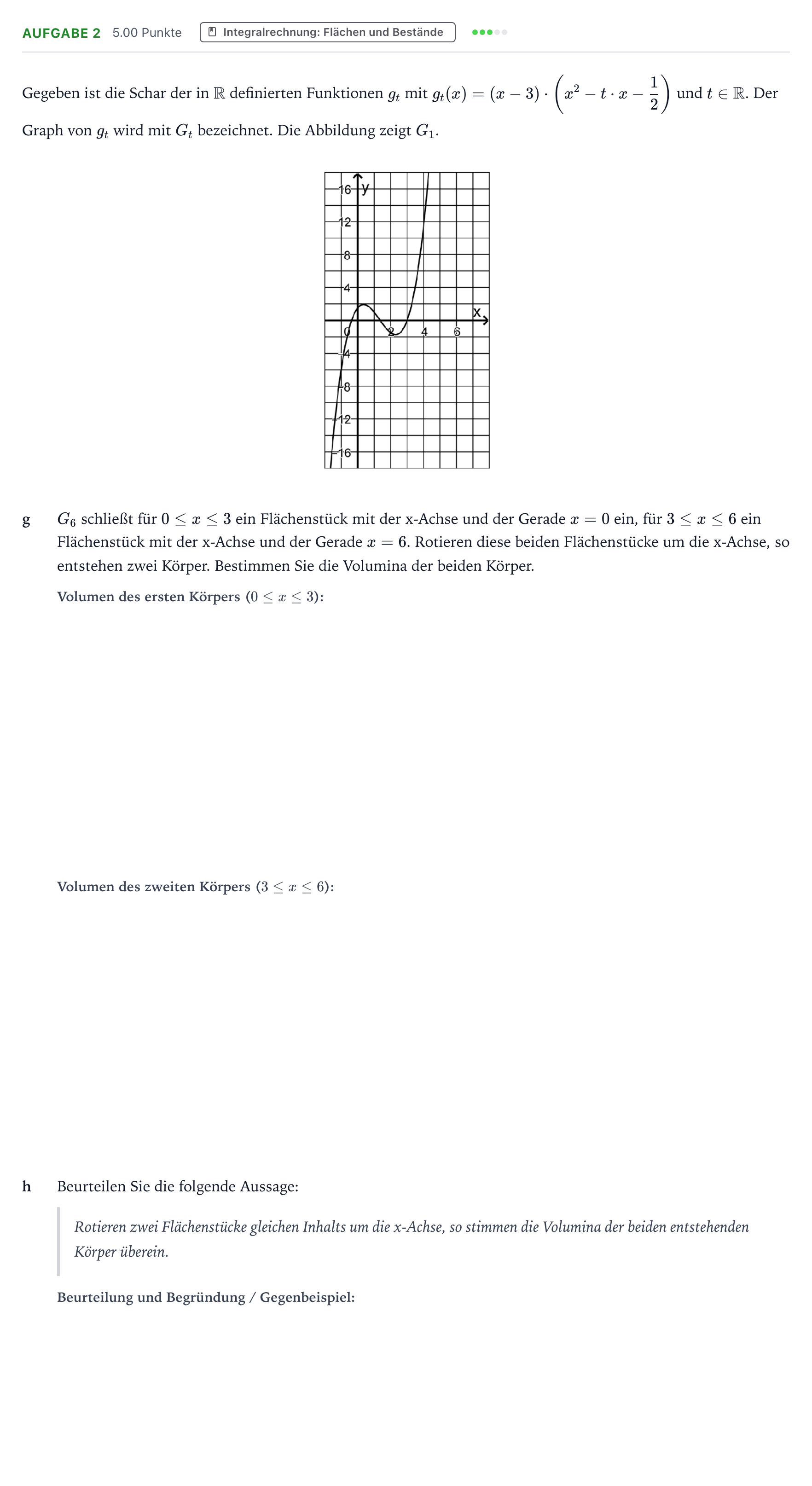 Aufgabenstellung: Aufgabe 2 - Integralrechnung · Abitur NRW Mathematik LK · Teil B · Analysis (CAS) 2019