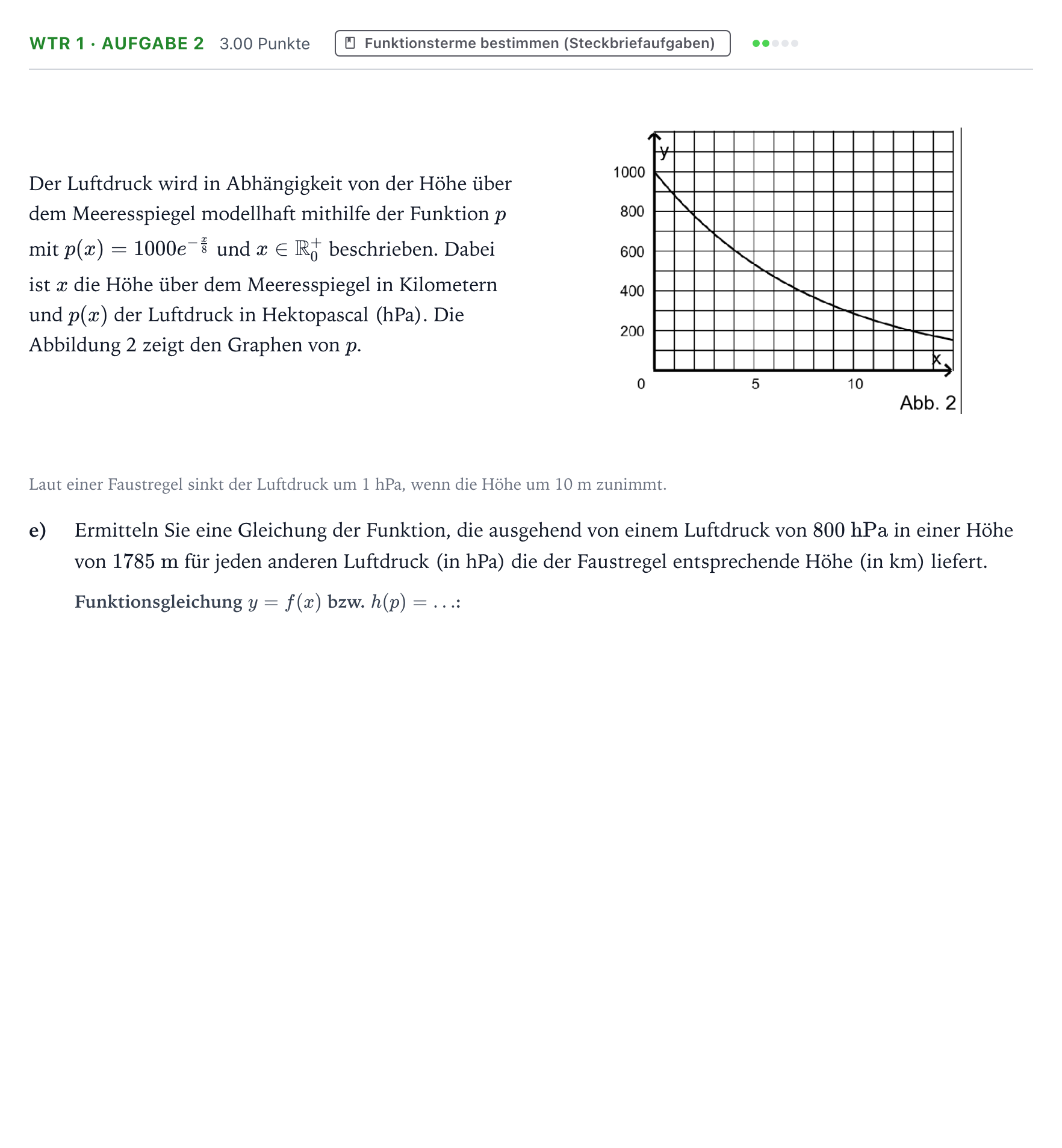 Aufgabenstellung: Aufgabe WTR 1 · Aufgabe 2 - Funktionsterme bestimmen · Abitur NRW Mathematik LK · Teil B · Analysis (WTR) 2019