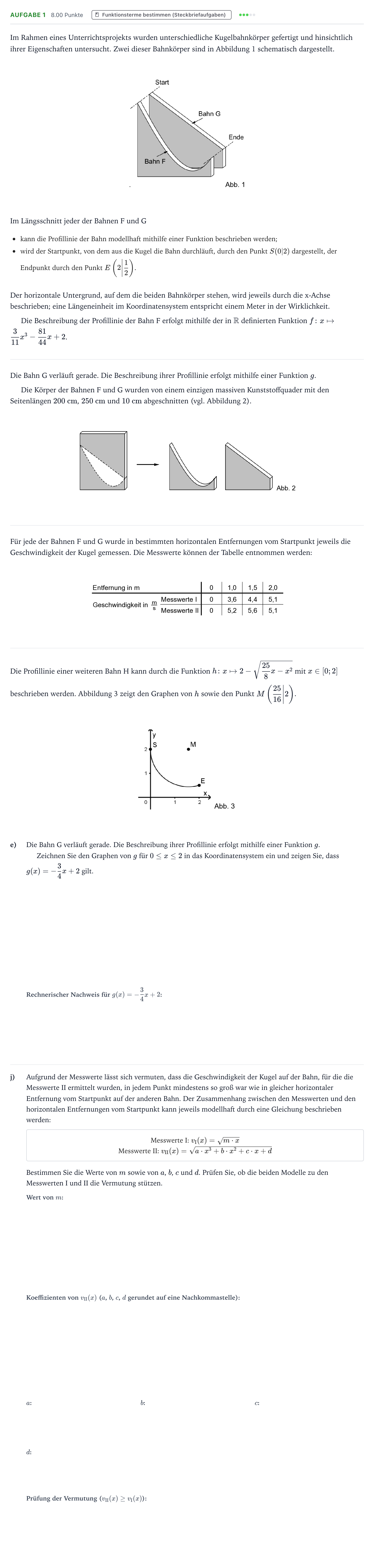 Aufgabenstellung: Aufgabe 1 - Funktionsterme bestimmen · Abitur NRW Mathematik GK · Teil B · Analysis (CAS) 2019