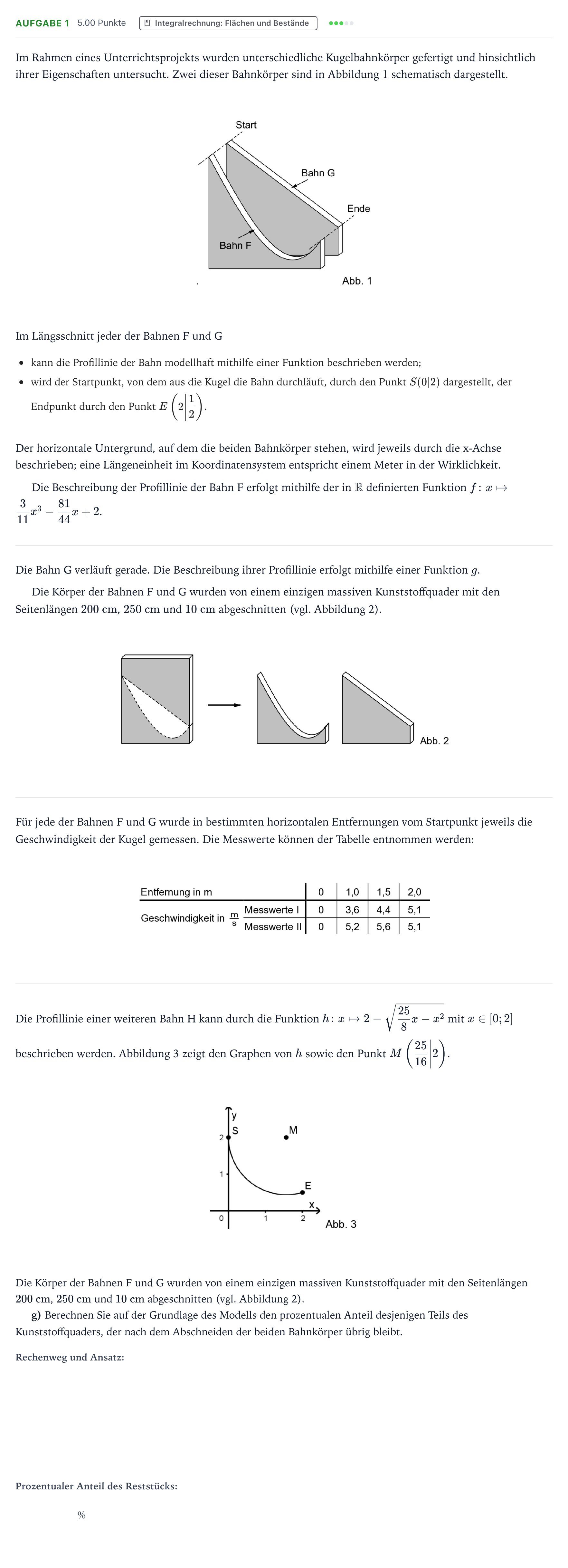 Aufgabenstellung: Aufgabe 1 - Integralrechnung · Abitur NRW Mathematik GK · Teil B · Analysis (CAS) 2019