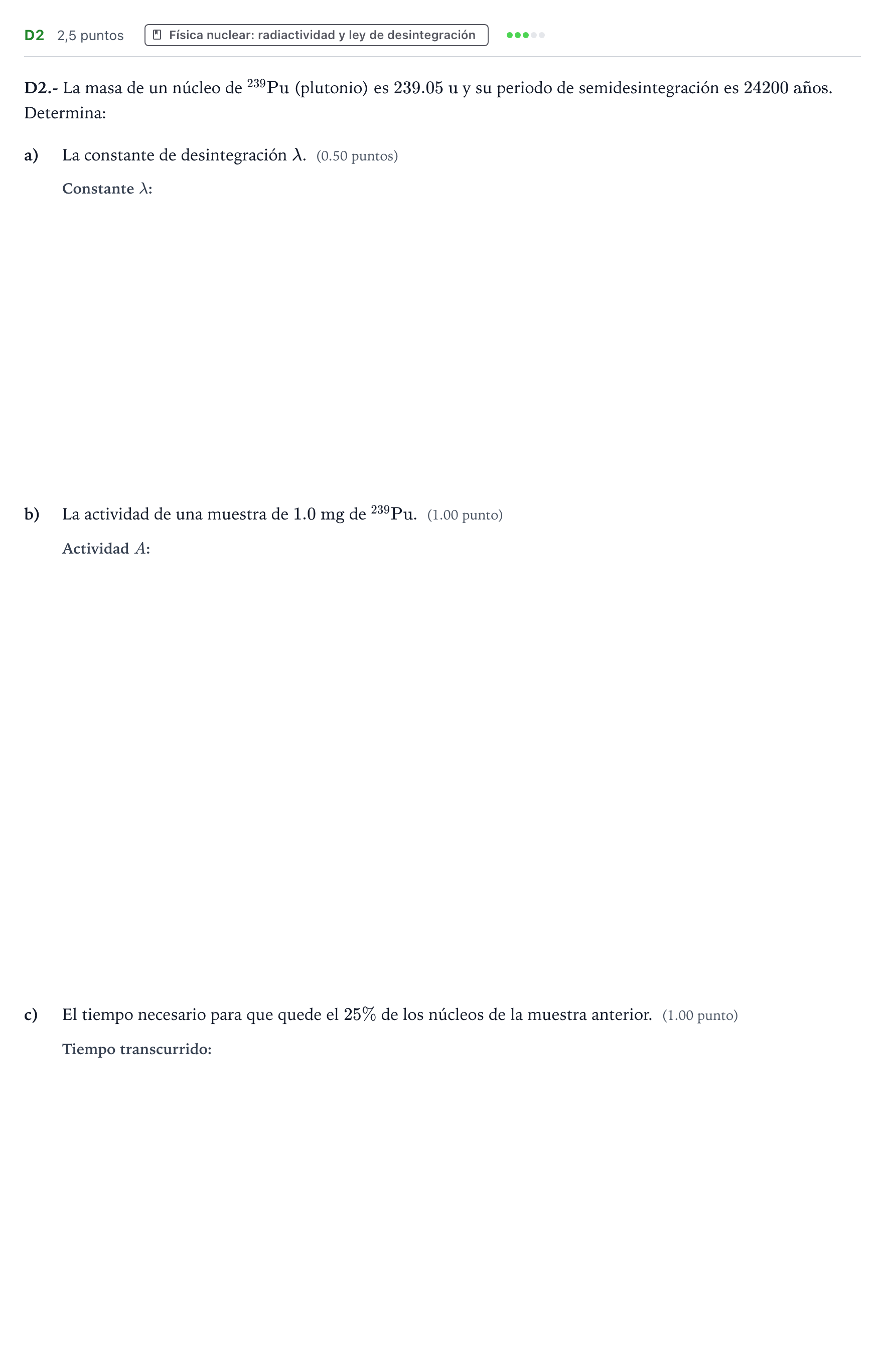 Enunciado: Ejercicio D2 · Física PAU País Vasco Extraordinaria 2026