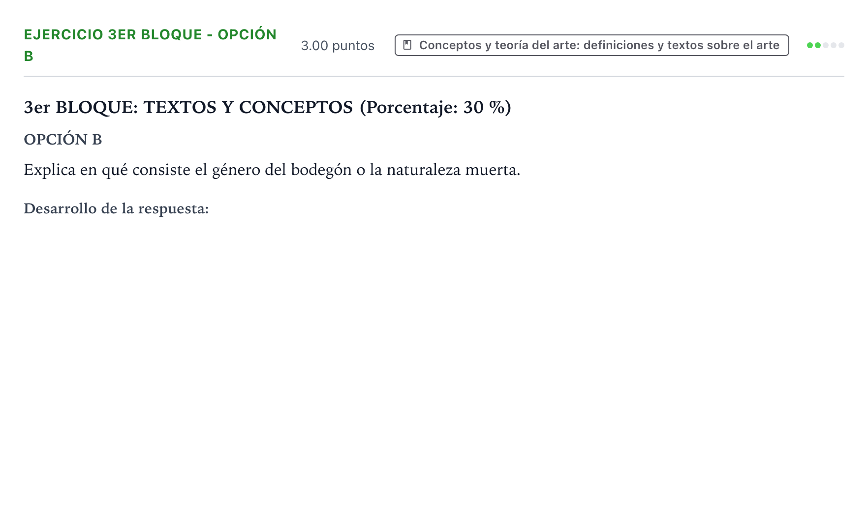 Enunciado: Ejercicio 3er Bloque - Opción B · Fundamentos Artísticos PAU País Vasco Extraordinaria 2026