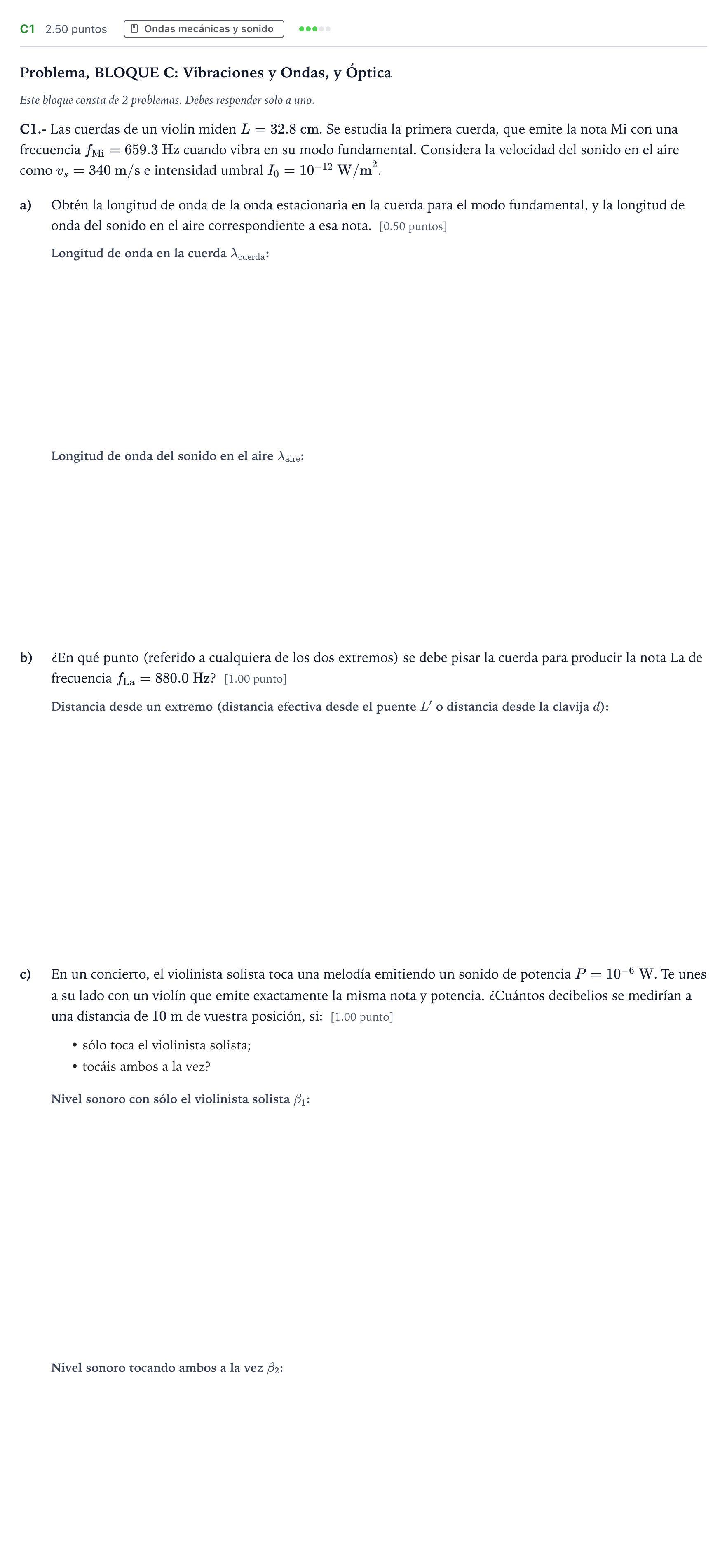 Enunciado: Ejercicio C1 · Física PAU País Vasco Ordinaria 2026
