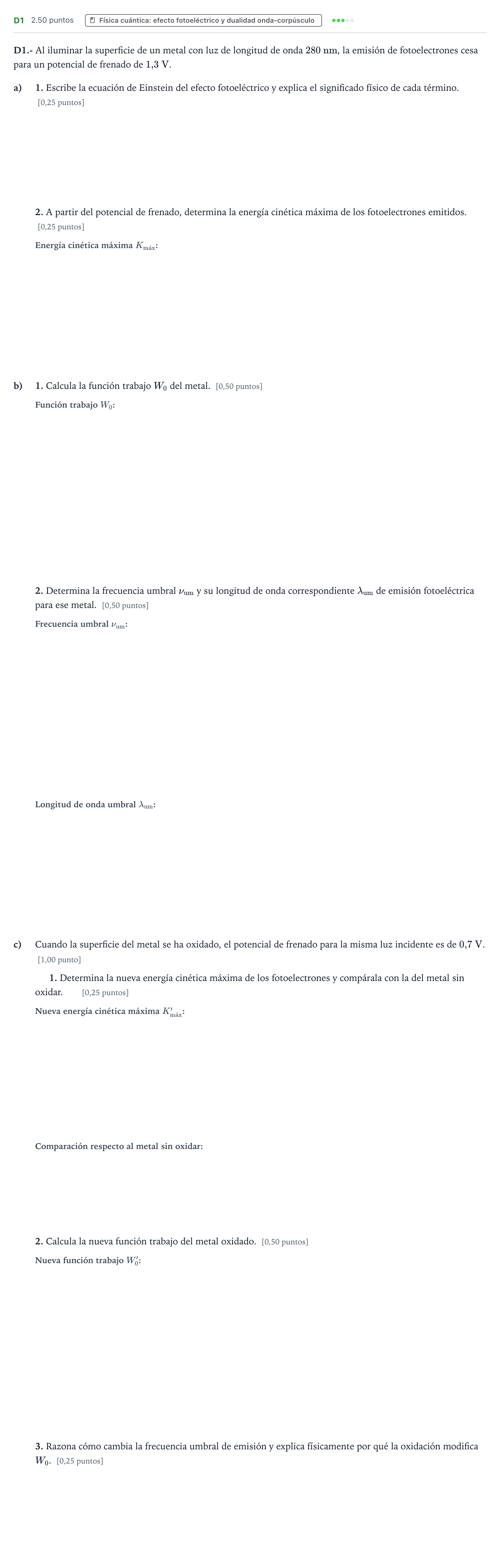 Enunciado: Ejercicio D1 · Física PAU País Vasco Ordinaria 2026