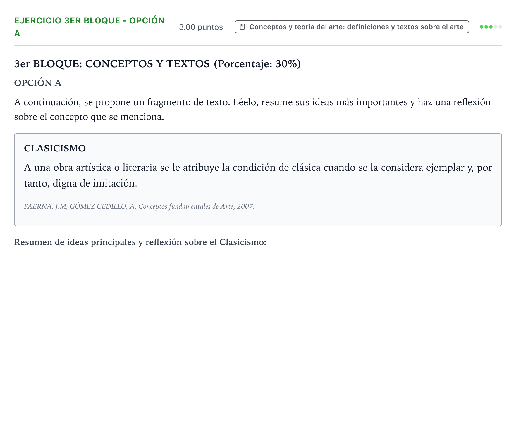 Enunciado: Ejercicio 3er Bloque - Opción A · Fundamentos Artísticos PAU País Vasco Ordinaria 2026
