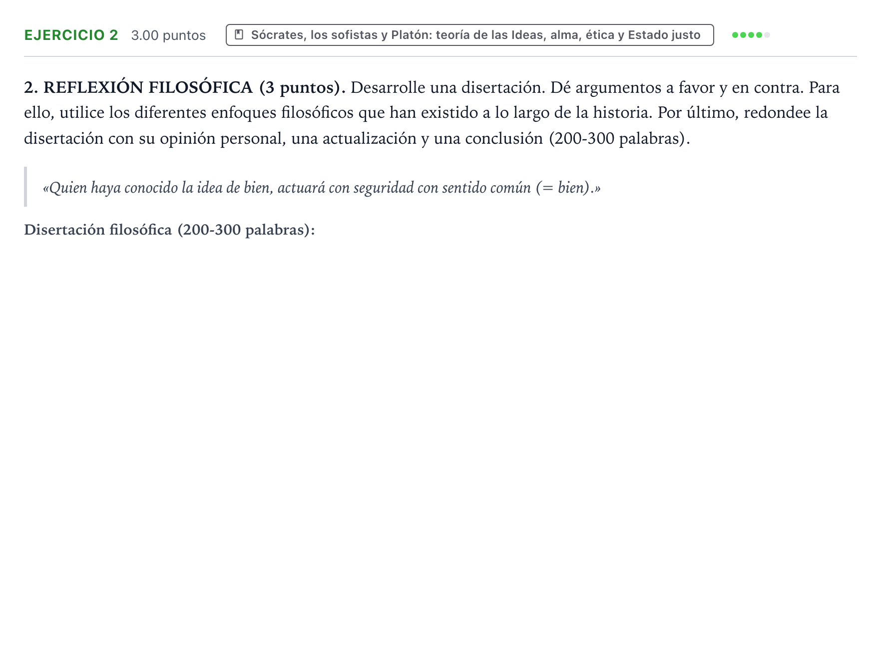 Enunciado: Problema 2 · Historia de la Filosofía PAU País Vasco Ordinaria 2026