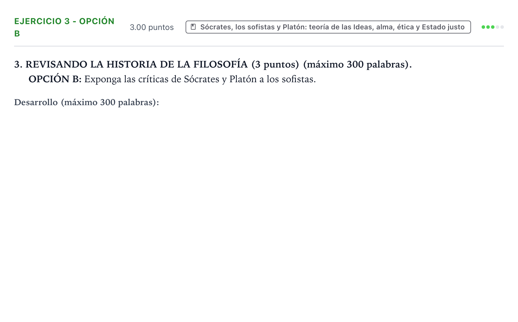 Enunciado: Ejercicio 3 - Opción B · Historia de la Filosofía PAU País Vasco Ordinaria 2026