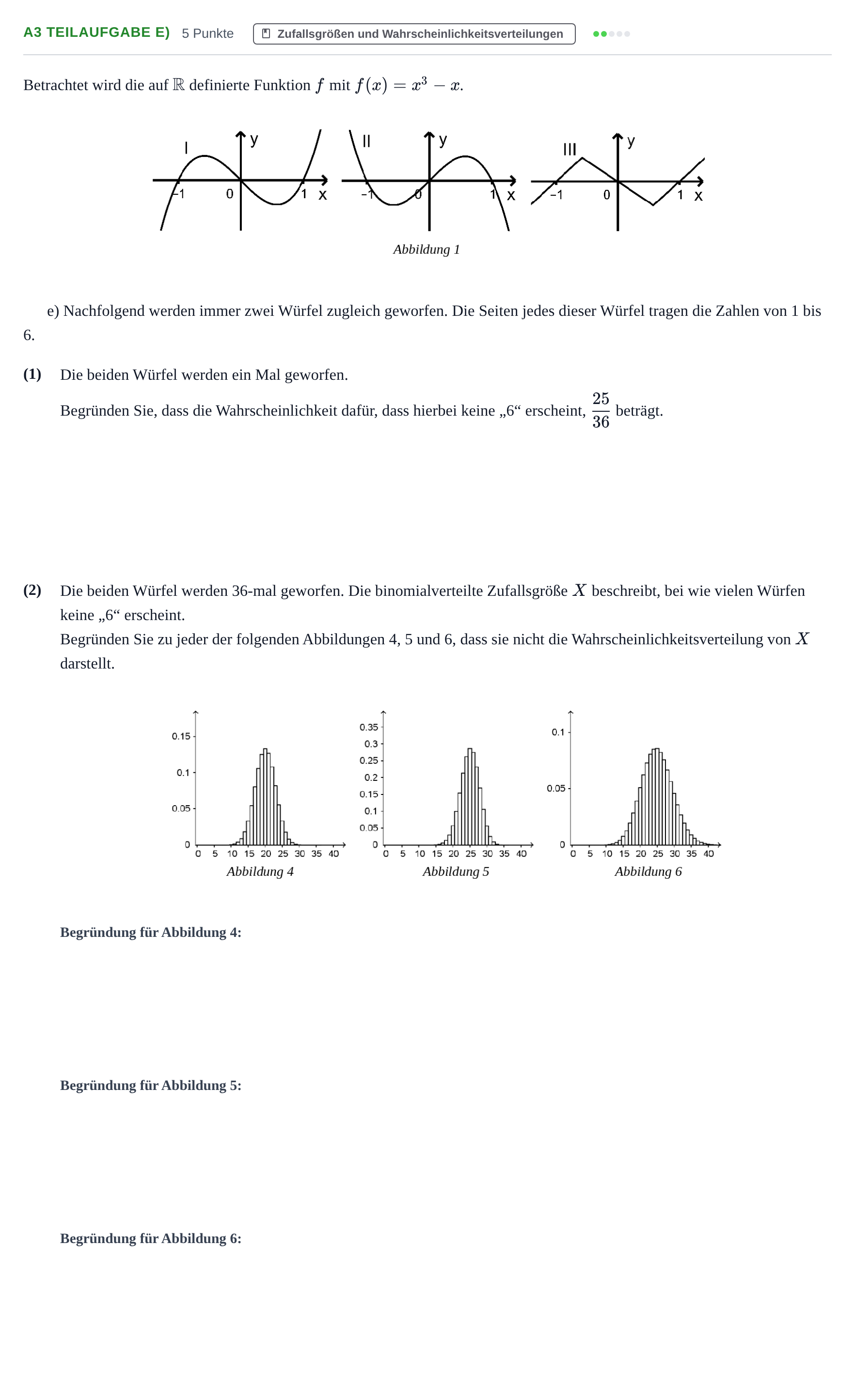 Aufgabenstellung: Aufgabe A3 Teilaufgabe e) - Zufallsgrößen und Wahrscheinl… · Abitur NRW Mathematik GK · Haupttermin · CAS 2021