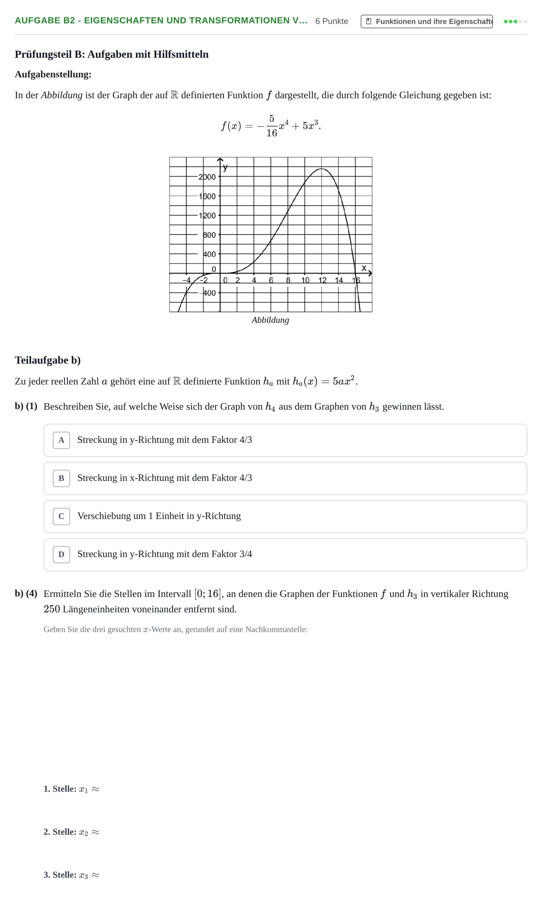 Aufgabenstellung: Aufgabe B2 - Eigenschaften und Transformationen v… · Abitur NRW Mathematik GK · Haupttermin · CAS 2021