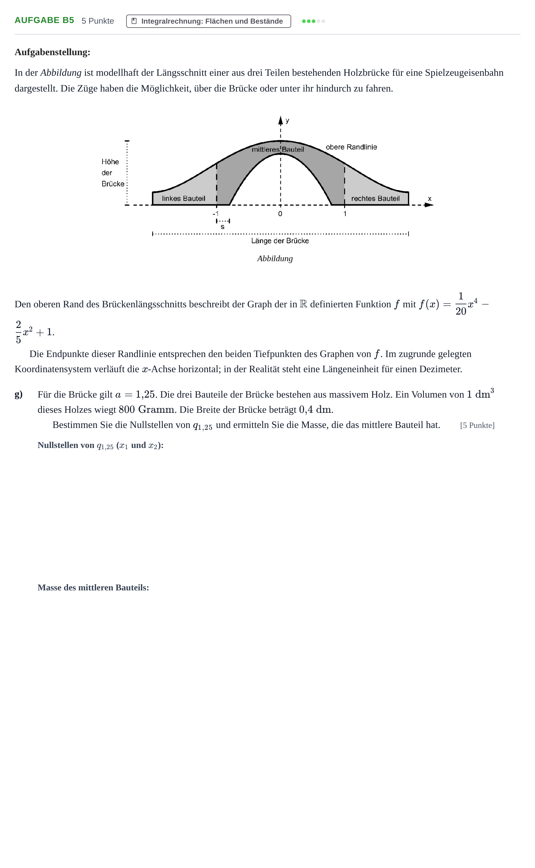 Aufgabenstellung: Aufgabe B5 - Integralrechnung: Flächen und Bestän… · Abitur NRW Mathematik GK · Haupttermin · CAS 2021