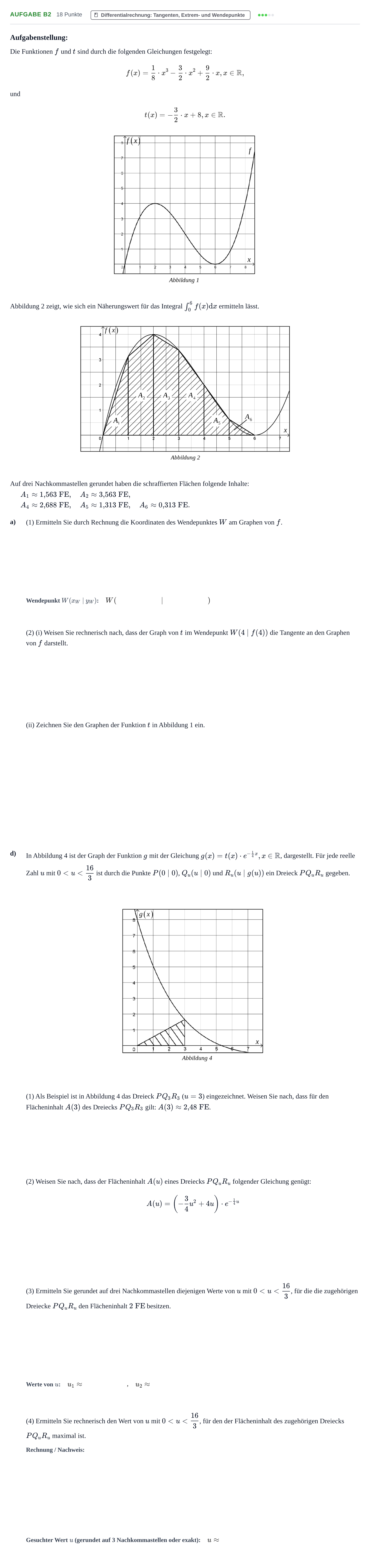 Aufgabenstellung: Aufgabe B2 - Differentialrechnung · Abitur NRW Mathematik GK · Haupttermin · CAS · Weiterbildungsk 2021