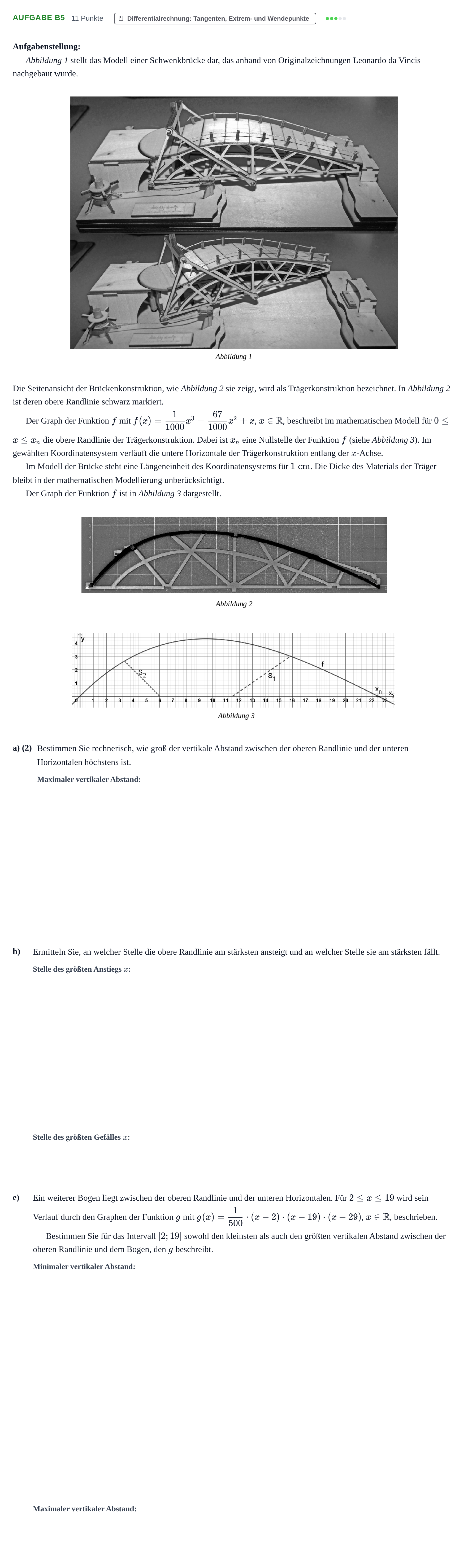 Aufgabenstellung: Aufgabe B5 - Differentialrechnung · Abitur NRW Mathematik GK · Haupttermin · CAS · Weiterbildungsk 2021
