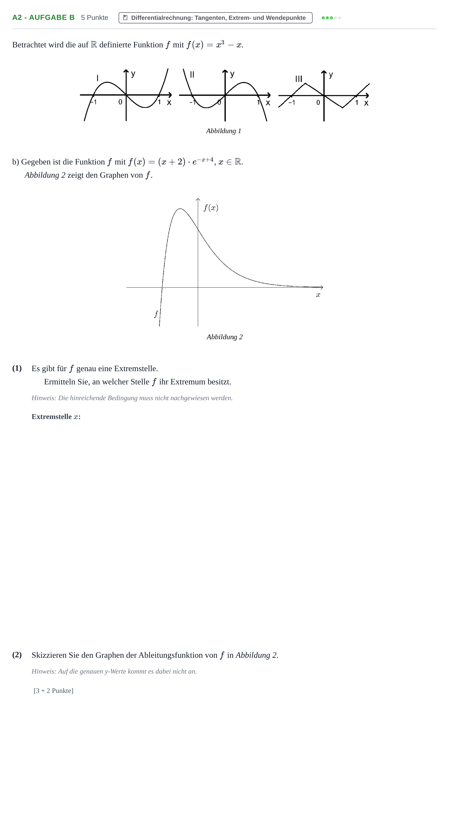 Aufgabenstellung: Aufgabe A2 - Aufgabe b · Abitur NRW Mathematik GK · Haupttermin · GTR 2021