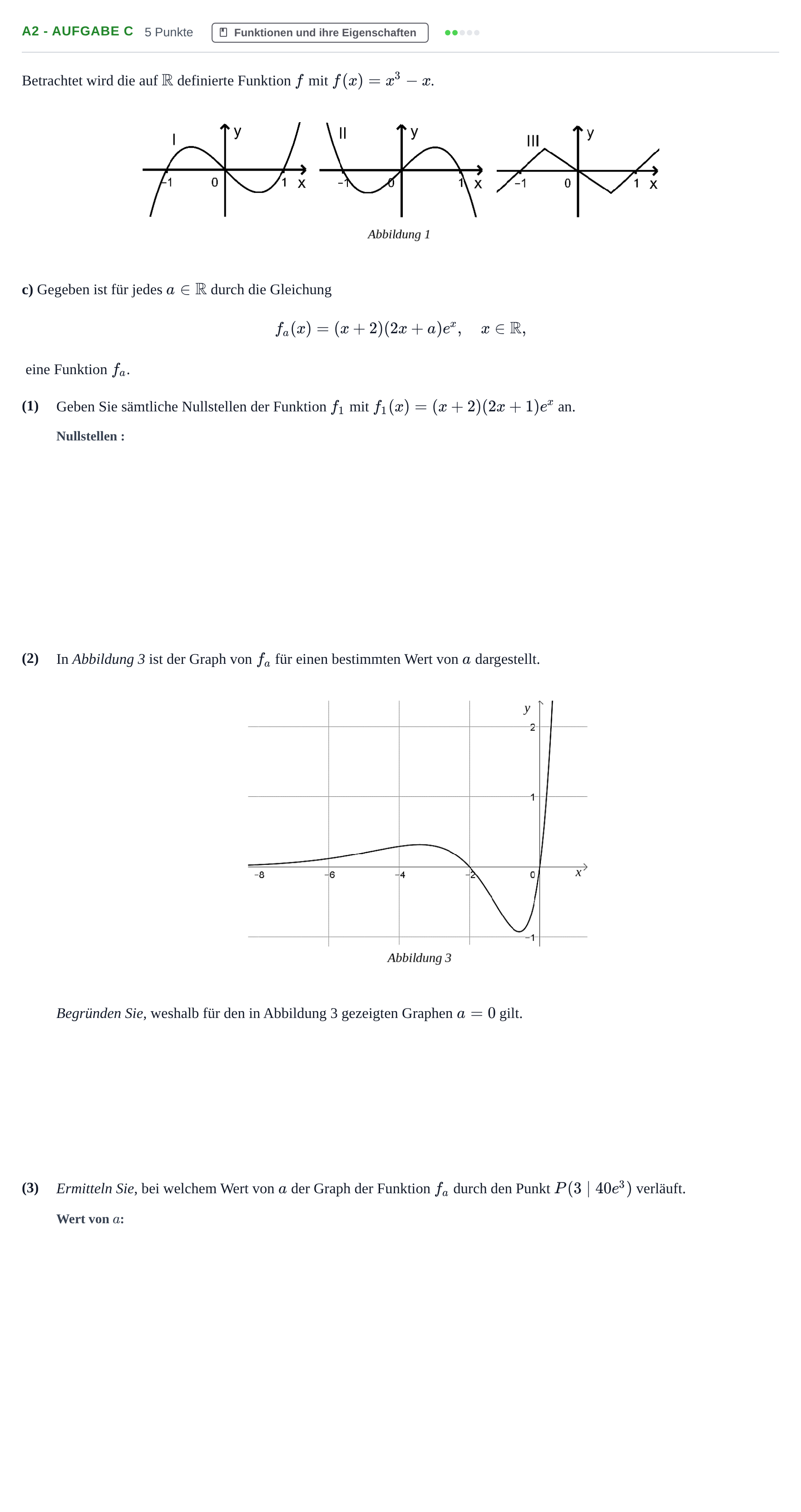 Aufgabenstellung: Aufgabe A2 - Aufgabe c · Abitur NRW Mathematik GK · Haupttermin · GTR 2021