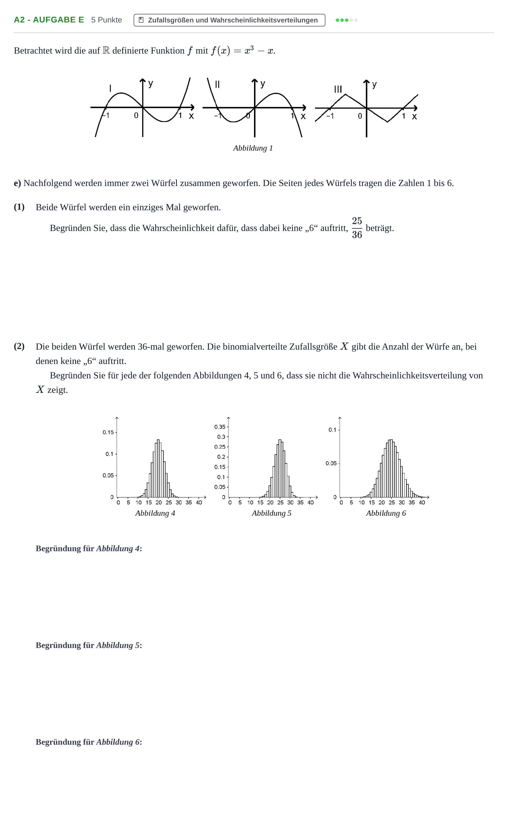 Aufgabenstellung: Aufgabe A2 - Aufgabe e · Abitur NRW Mathematik GK · Haupttermin · GTR 2021