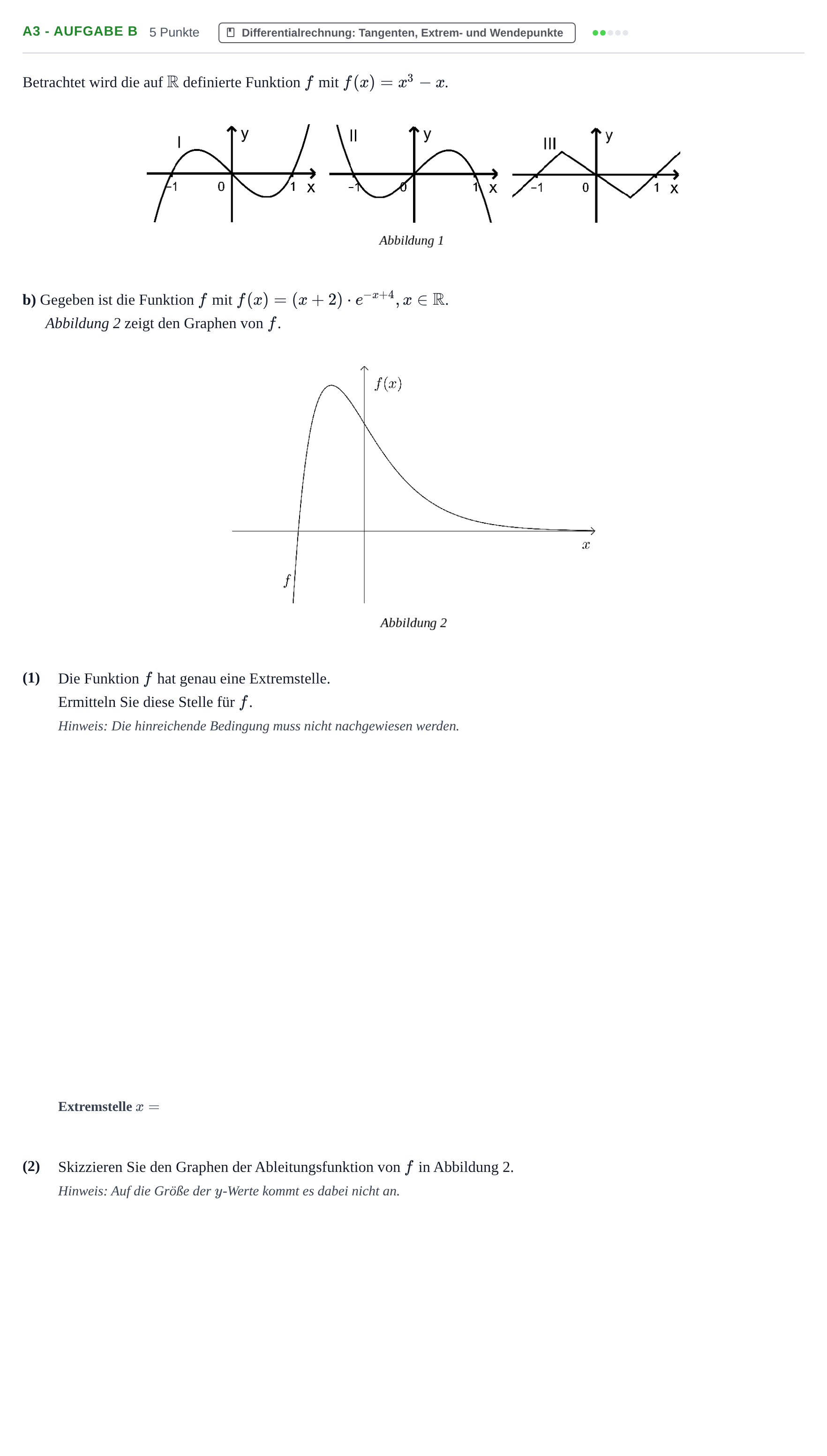 Aufgabenstellung: Aufgabe A3 - Aufgabe b · Abitur NRW Mathematik GK · Haupttermin · GTR 2021