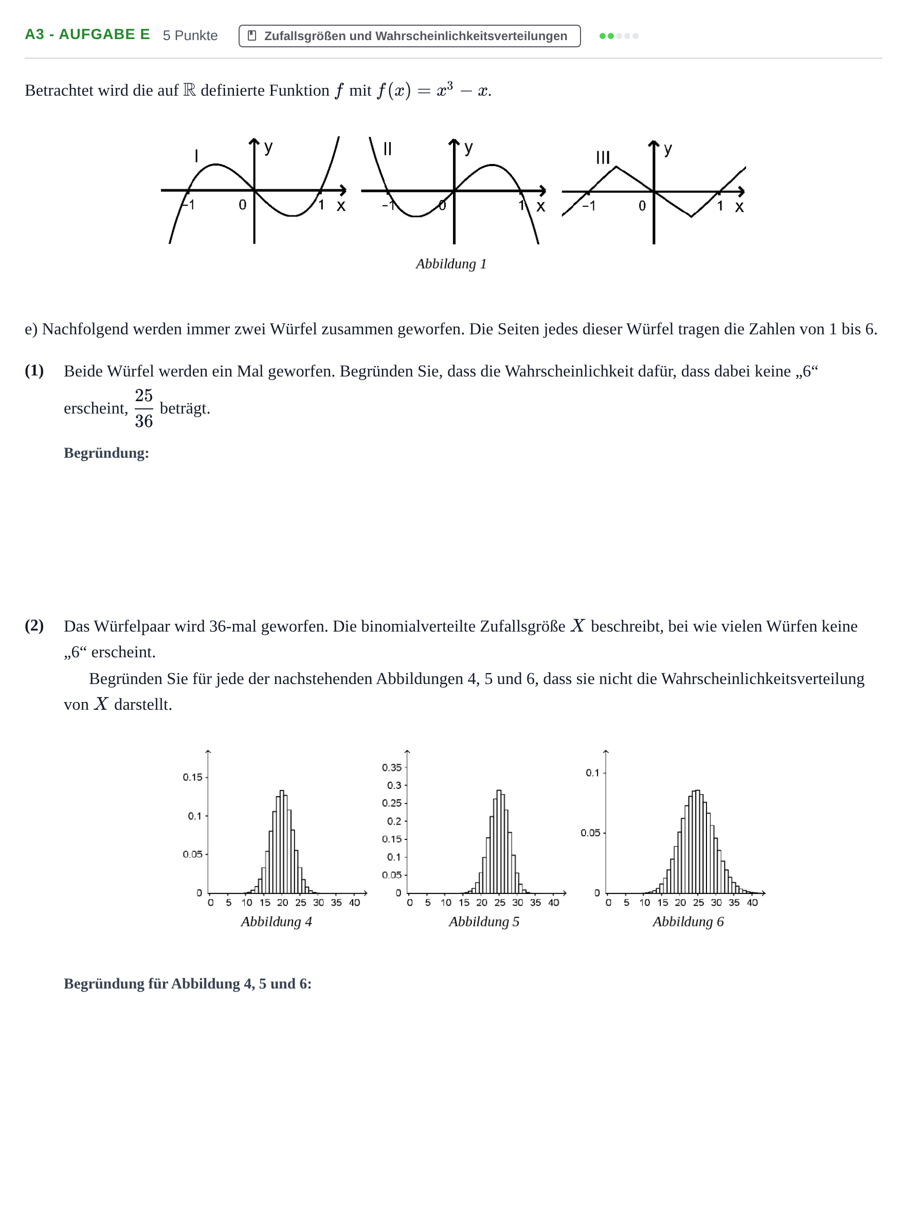 Aufgabenstellung: Aufgabe A3 - Aufgabe e · Abitur NRW Mathematik GK · Haupttermin · GTR 2021