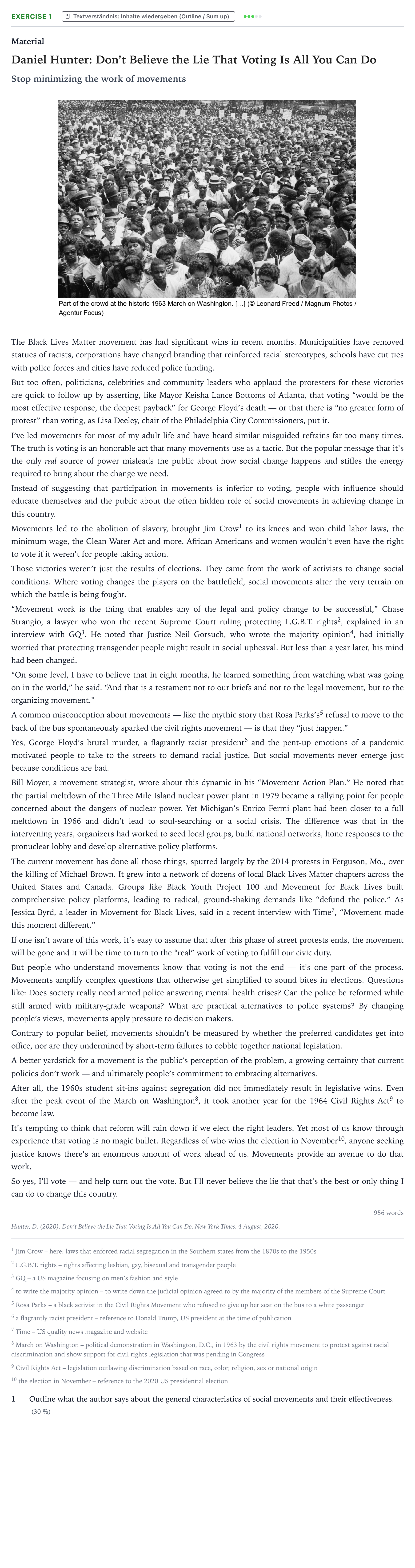 Aufgabenstellung: Aufgabe 1 · Abitur NRW Englisch LK · Hunter: Don’t Believe the Lie That 2023