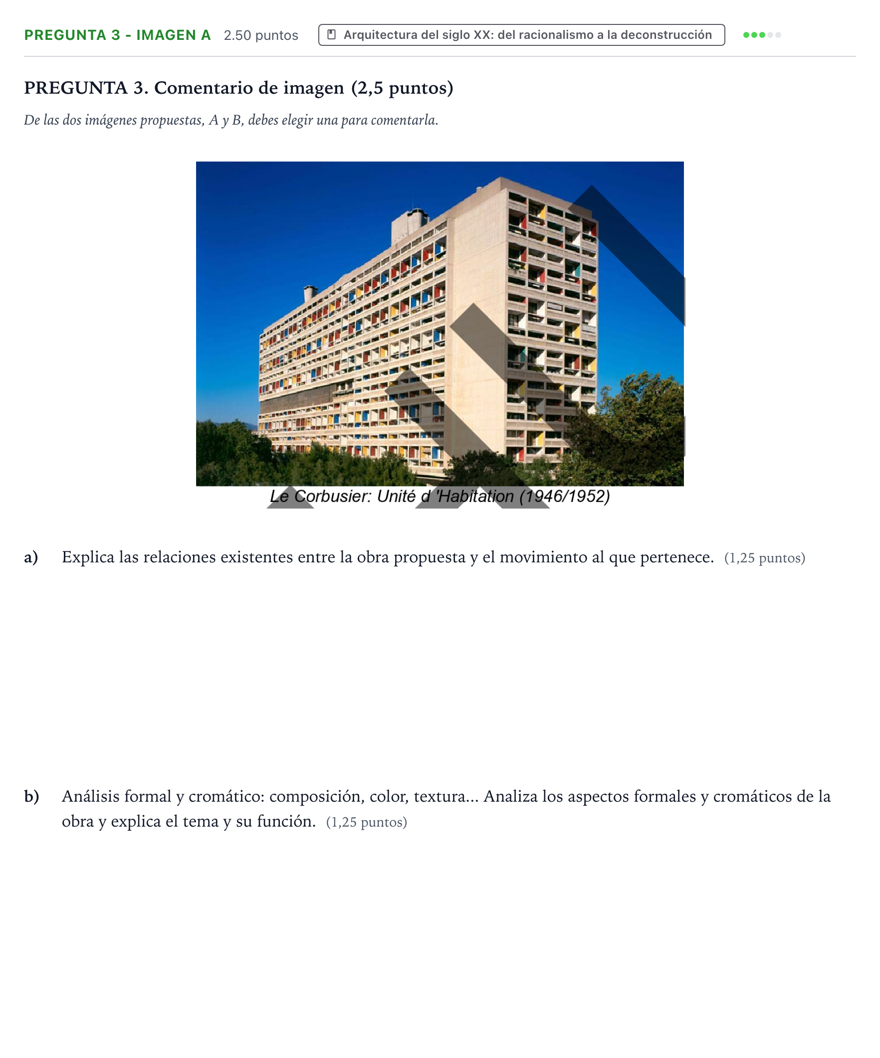 Enunciado: Pregunta 3 - Imagen A · Movimientos Culturales y Artísticos PAU País Vasco Extraordinaria 2026