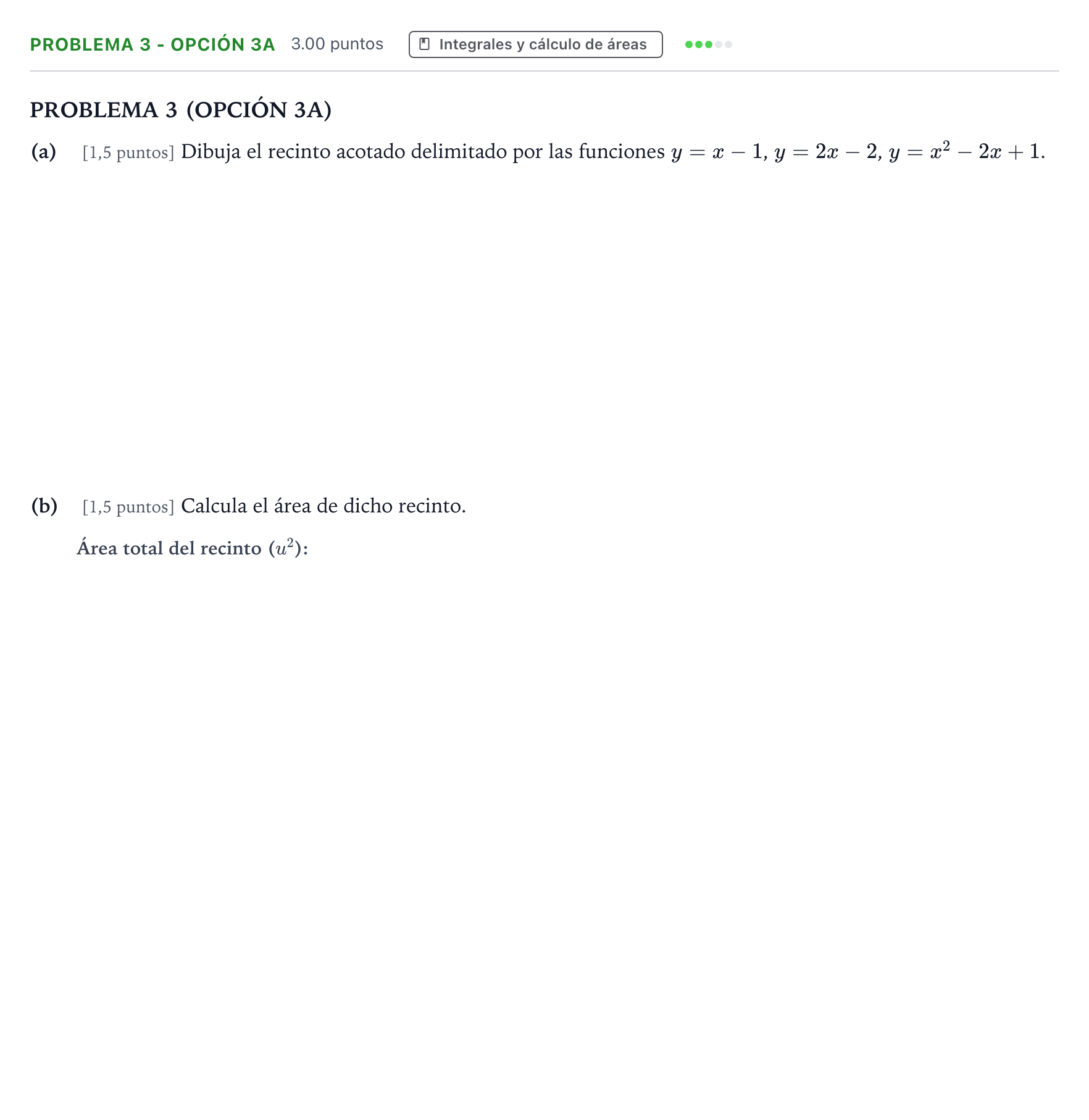 Enunciado: Problema 3 - Opción 3A · Matemáticas aplicadas a las Ciencias Sociales II PAU País Vasco Ordinaria 2026