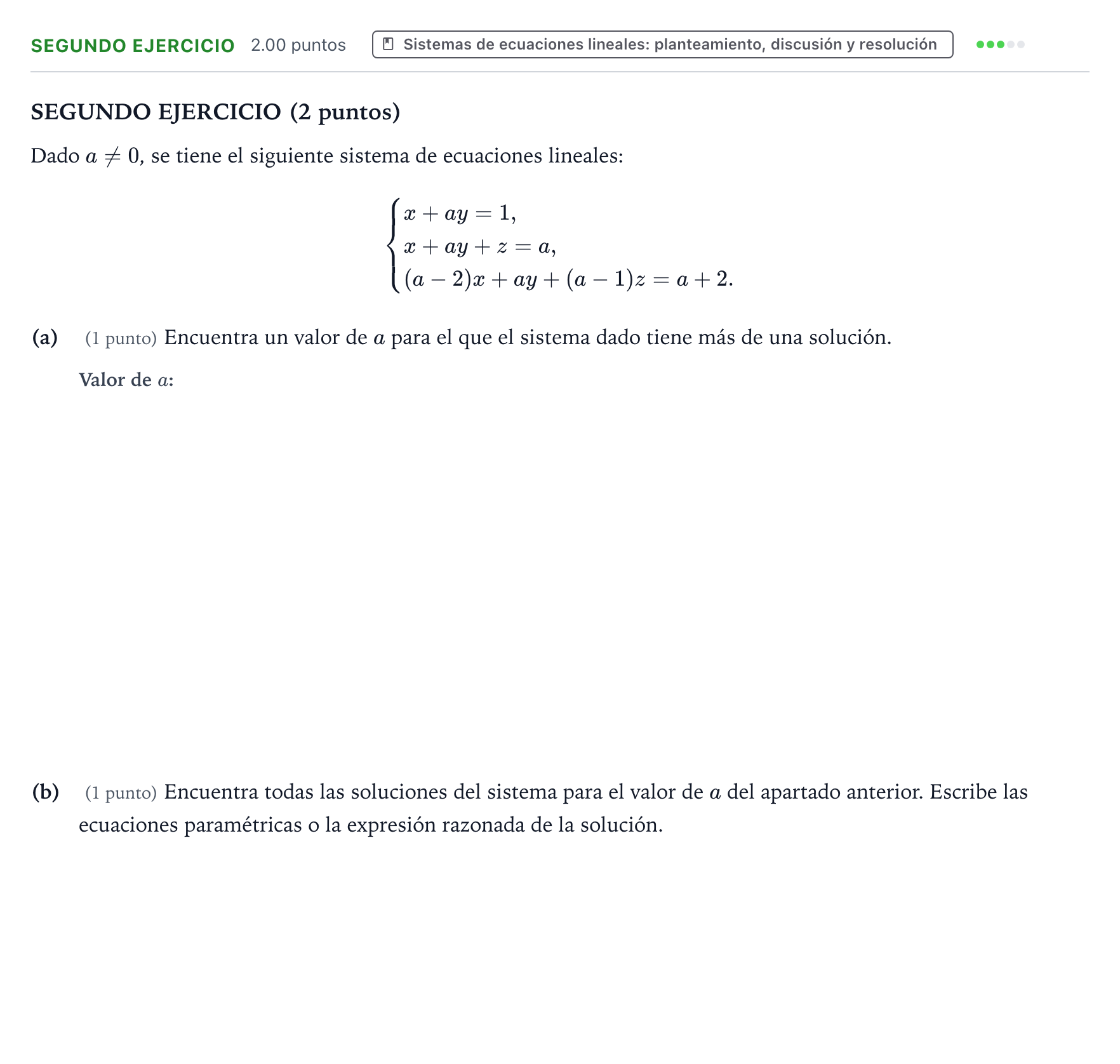 Enunciado: Ejercicio Segundo Ejercicio · Matemáticas II PAU País Vasco Ordinaria 2026