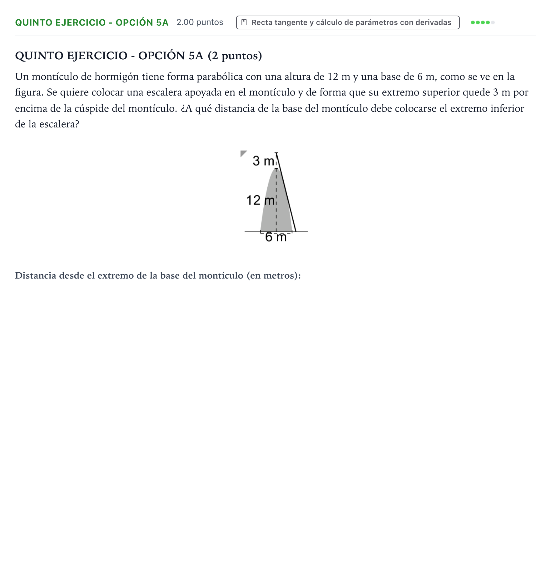 Enunciado: Ejercicio Quinto Ejercicio - Opción 5A · Matemáticas II PAU País Vasco Ordinaria 2026
