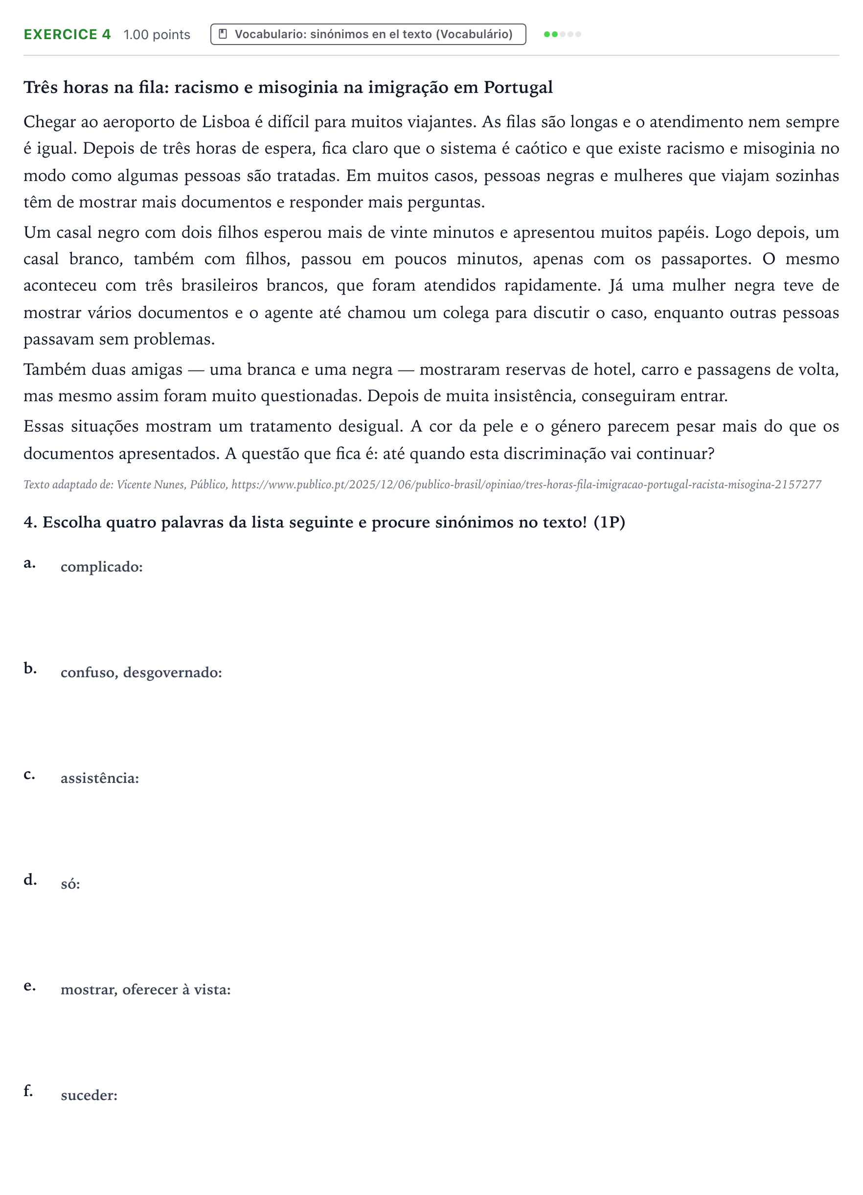 Enunciado: Problema 4 · Portugués PAU País Vasco Ordinaria 2026