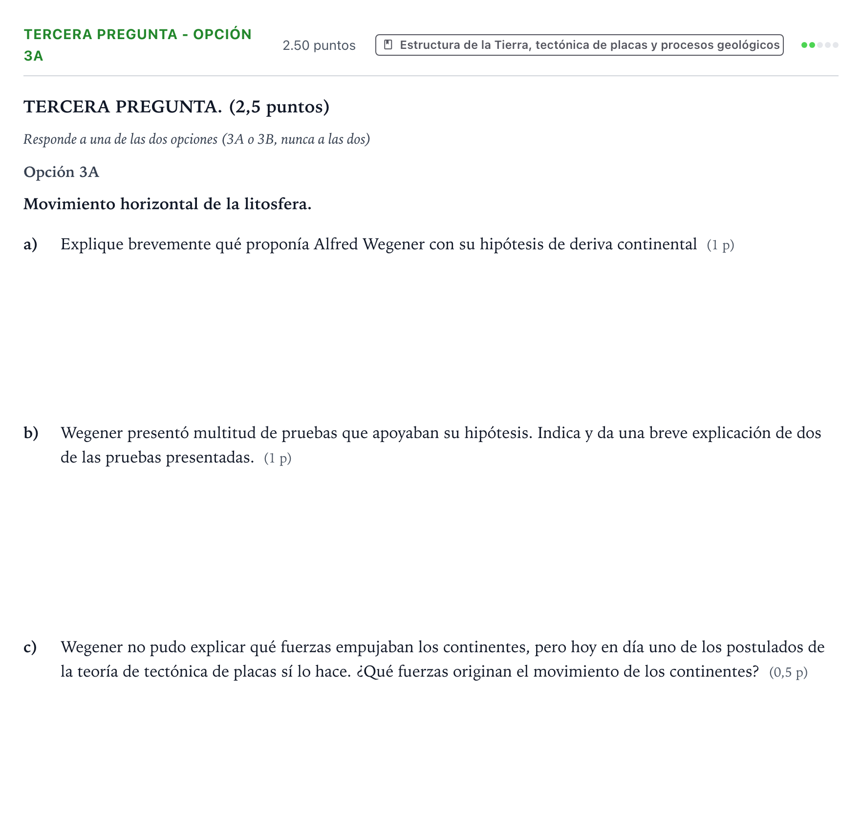 Enunciado: Ejercicio Tercera Pregunta - Opción 3A · Ciencias Generales PAU País Vasco Extraordinaria 2025