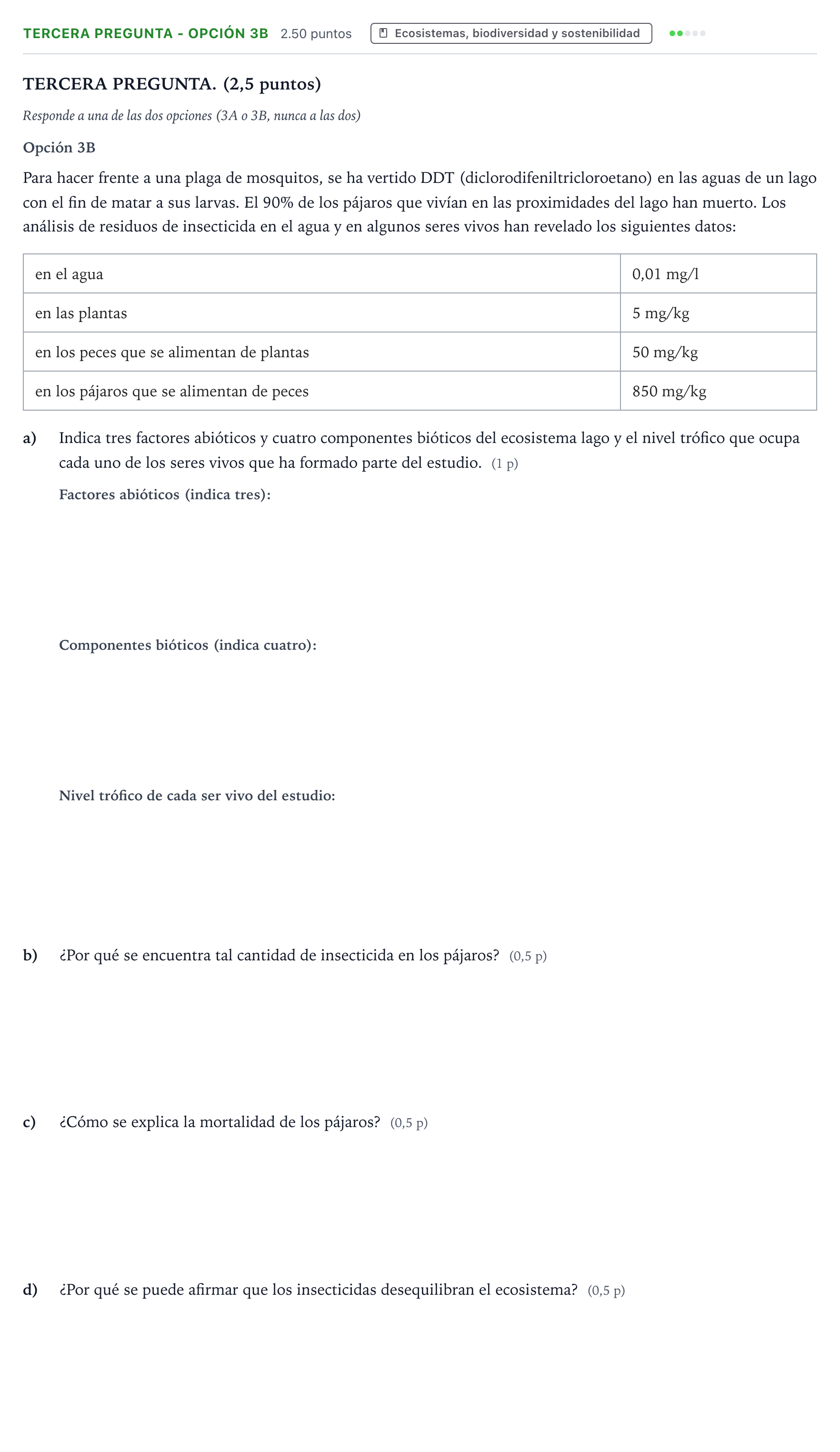Enunciado: Ejercicio Tercera Pregunta - Opción 3B · Ciencias Generales PAU País Vasco Extraordinaria 2025