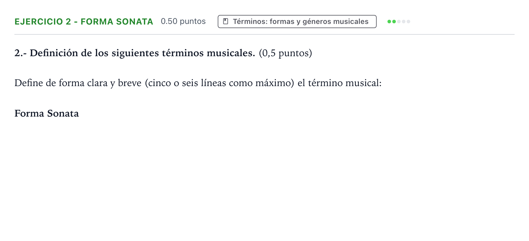 Enunciado: Ejercicio 2 - Forma Sonata · Análisis Musical II PAU País Vasco Ordinaria 2025