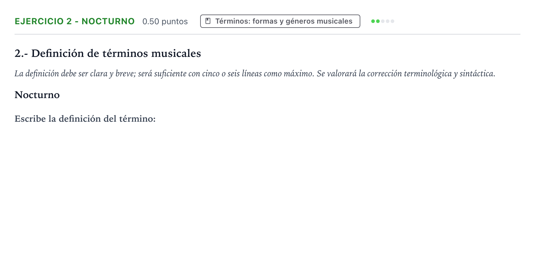 Enunciado: Ejercicio 2 - Nocturno · Análisis Musical II PAU País Vasco Ordinaria 2025