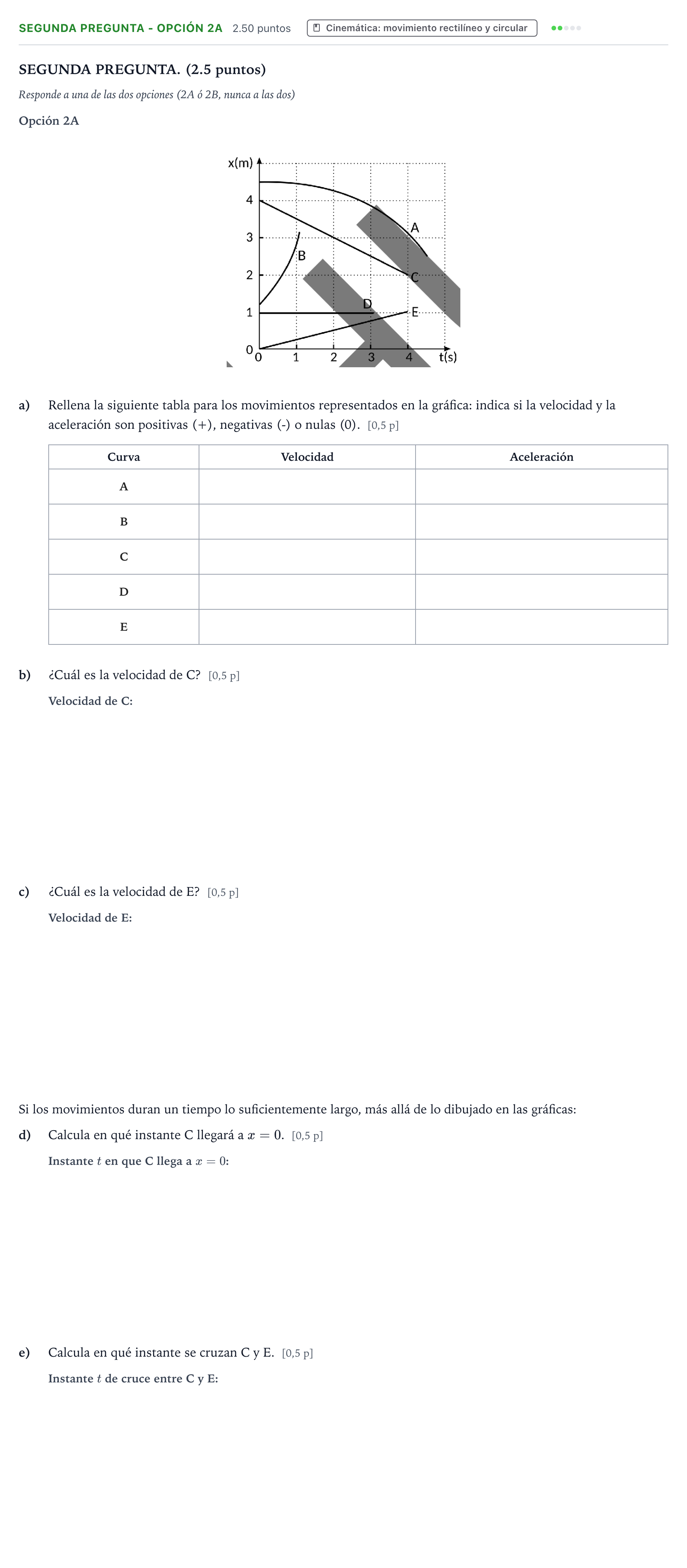 Enunciado: Ejercicio Segunda pregunta - Opción 2A · Ciencias Generales PAU País Vasco Ordinaria 2025
