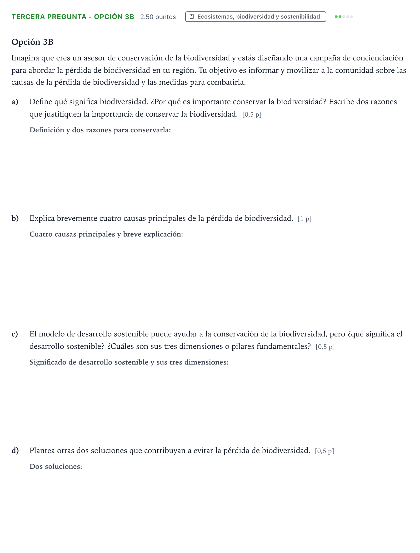 Enunciado: Ejercicio Tercera pregunta - Opción 3B · Ciencias Generales PAU País Vasco Ordinaria 2025