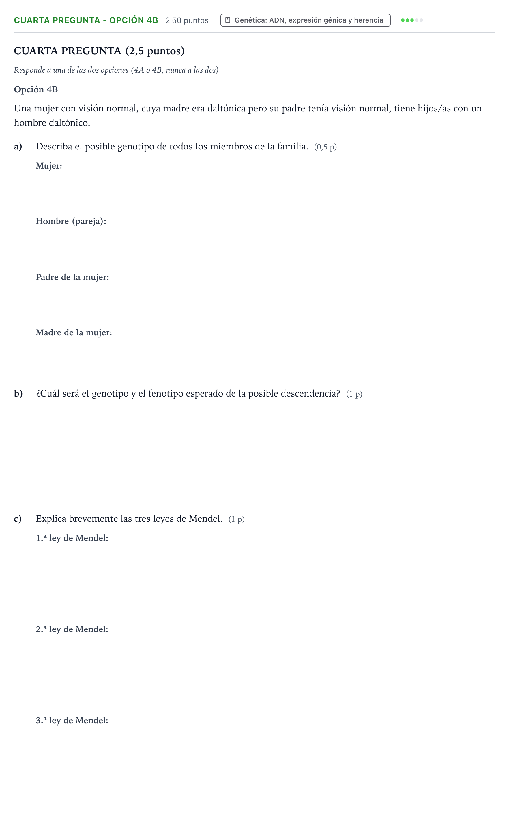 Enunciado: Ejercicio Cuarta pregunta - Opción 4B · Ciencias Generales PAU País Vasco Ordinaria 2025