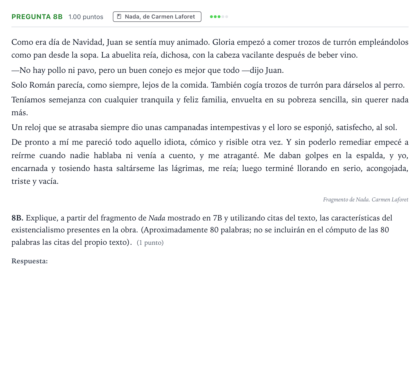 Enunciado: Pregunta 8B · Lengua Castellana y Literatura II PAU País Vasco Ordinaria 2025