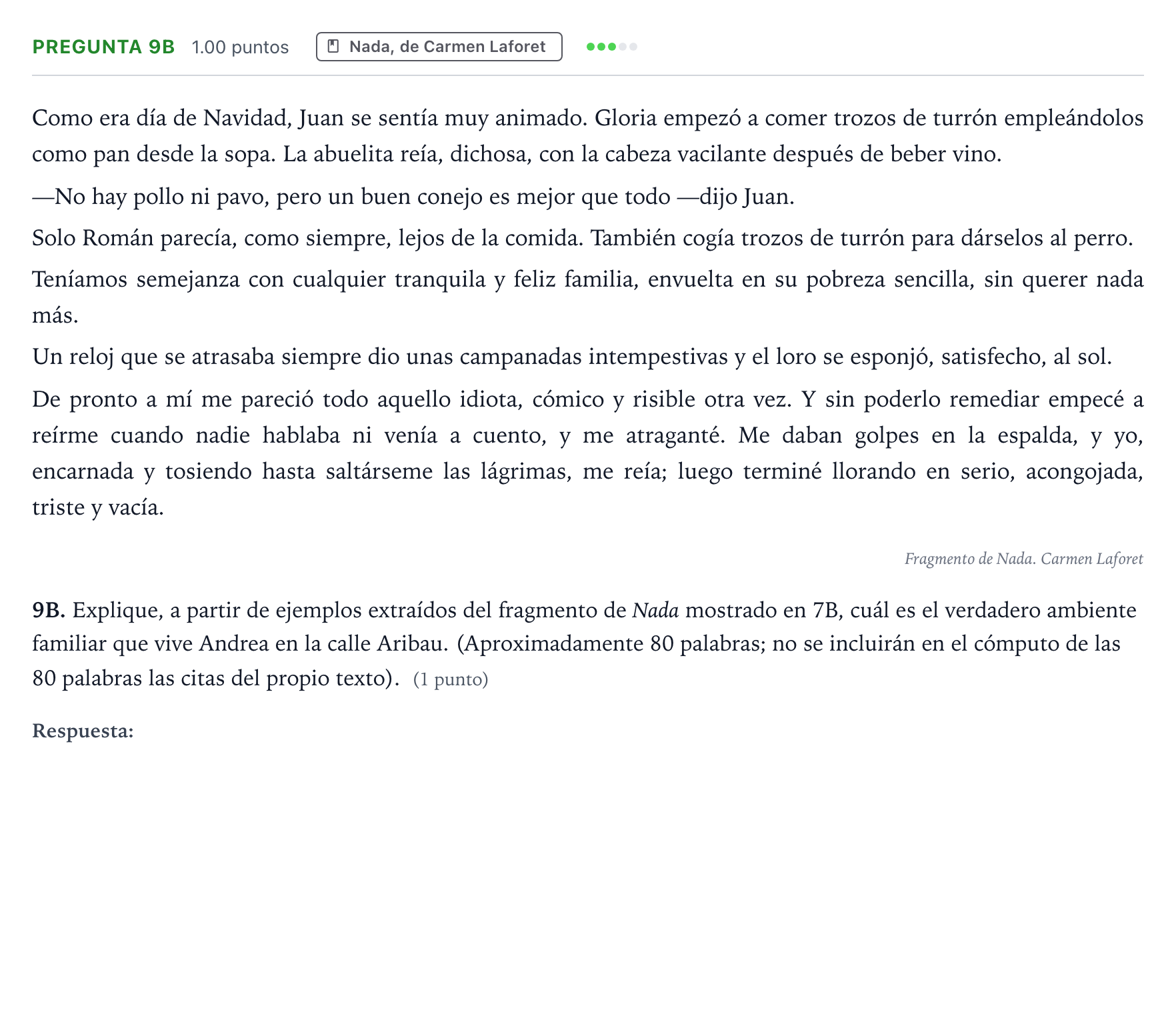 Enunciado: Pregunta 9B · Lengua Castellana y Literatura II PAU País Vasco Ordinaria 2025