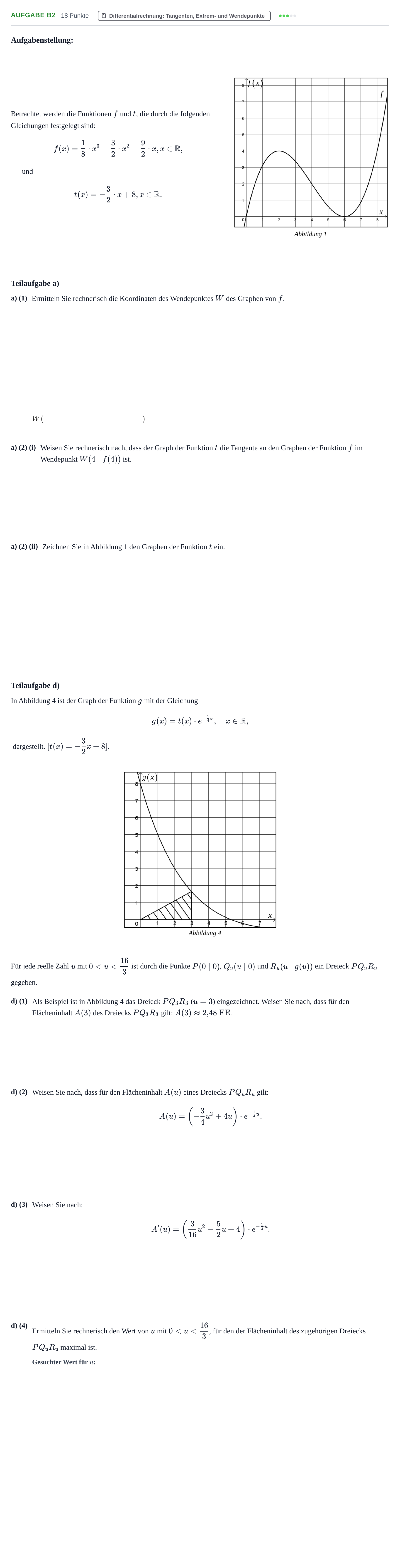 Aufgabenstellung: Aufgabe B2 - Differentialrechnung · Abitur NRW Mathematik GK · Haupttermin · GTR · Weiterbildungsk 2021