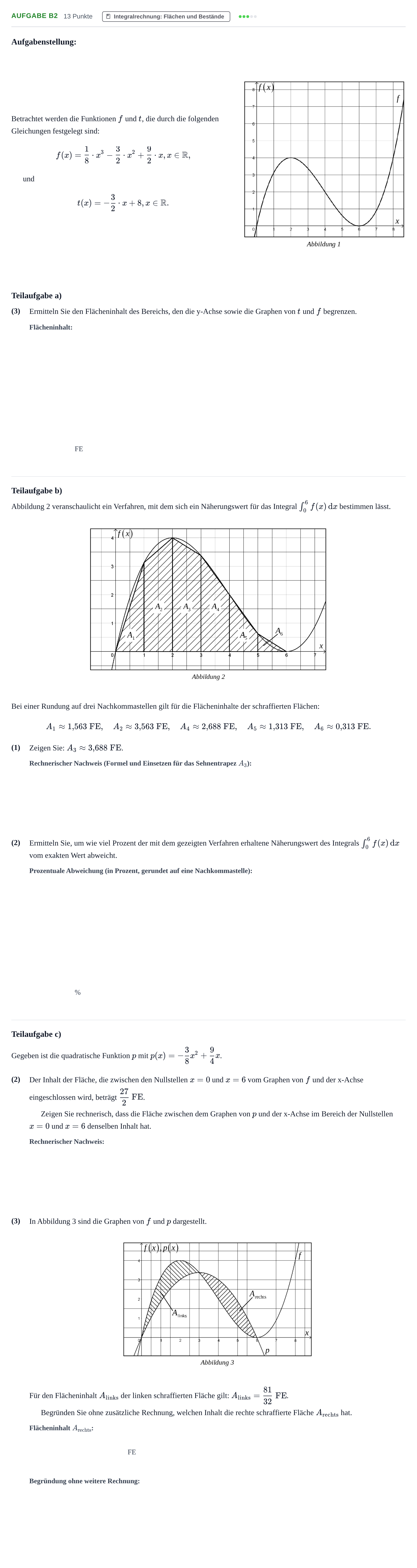 Aufgabenstellung: Aufgabe B2 - Integralrechnung: Flächen und Bestän… · Abitur NRW Mathematik GK · Haupttermin · GTR · Weiterbildungsk 2021