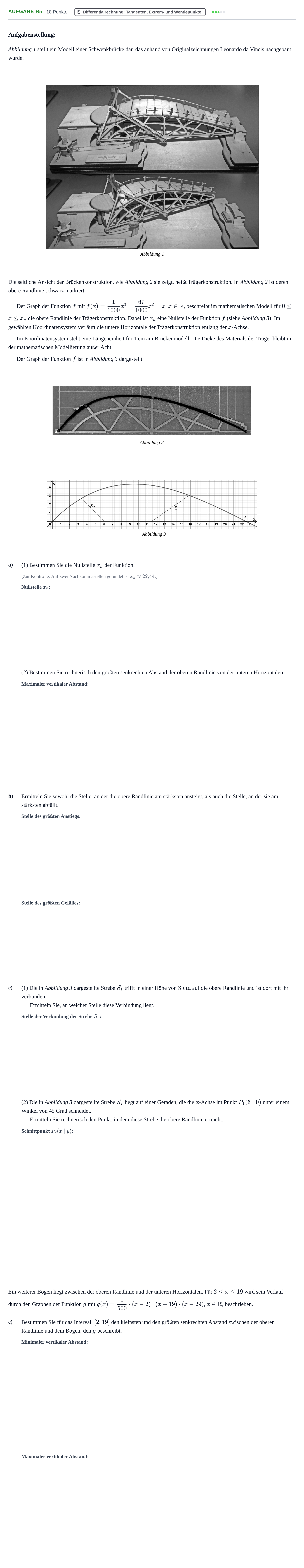 Aufgabenstellung: Aufgabe B5 - Differentialrechnung · Abitur NRW Mathematik GK · Haupttermin · GTR · Weiterbildungsk 2021