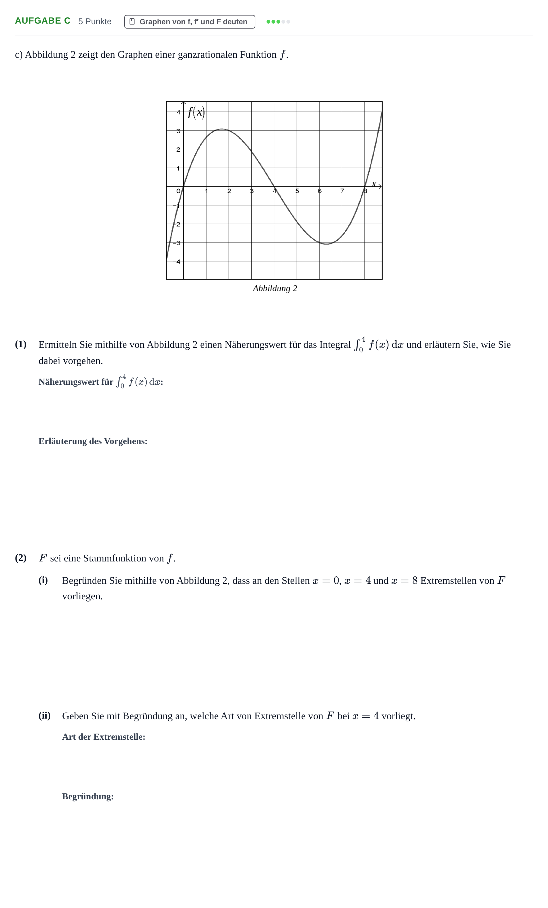 Aufgabenstellung: Aufgabe c · Abitur NRW Mathematik GK · Haupttermin · GTR · Weiterbildungsk 2021