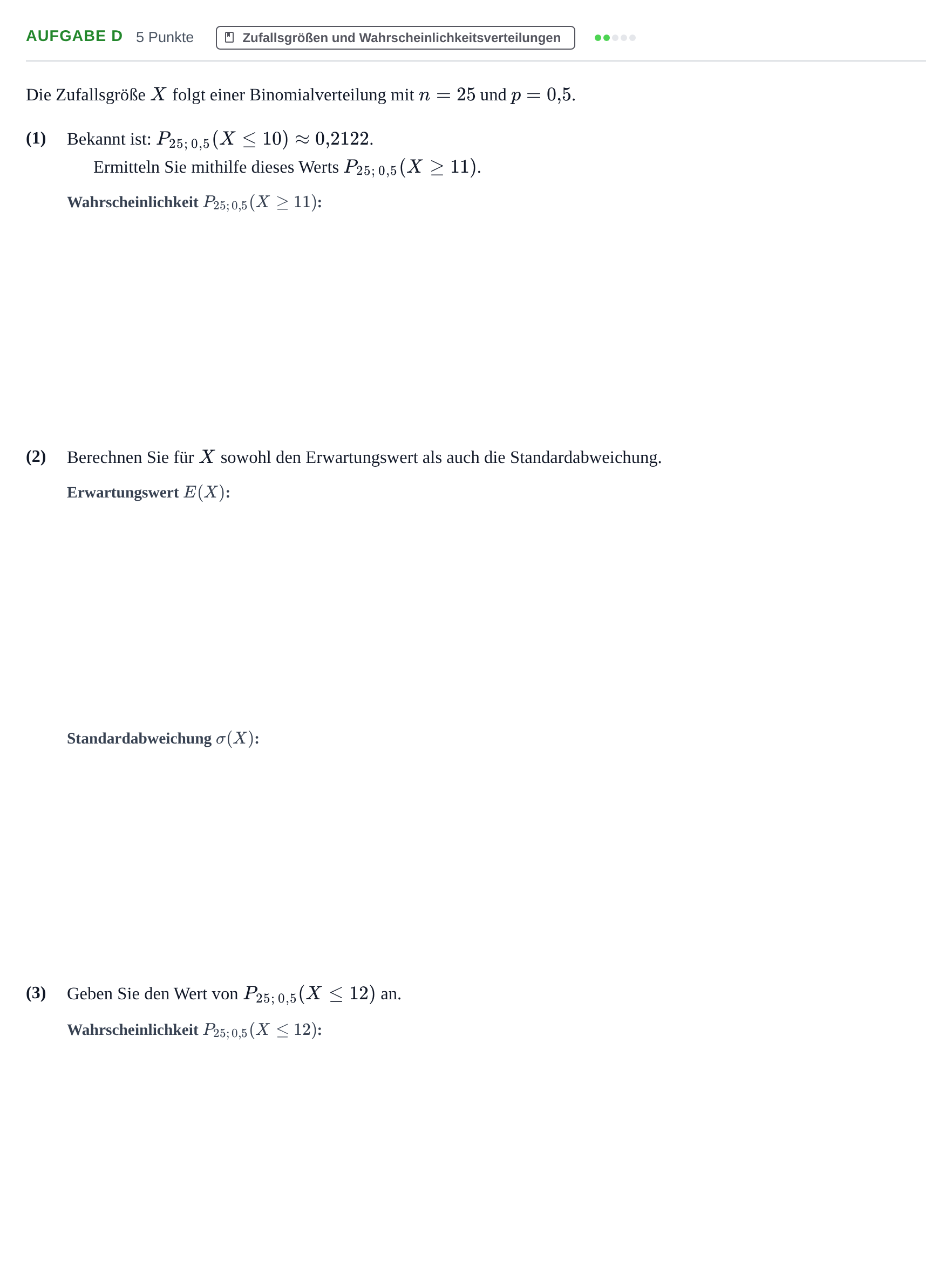 Aufgabenstellung: Aufgabe d · Abitur NRW Mathematik GK · Haupttermin · GTR · Weiterbildungsk 2021