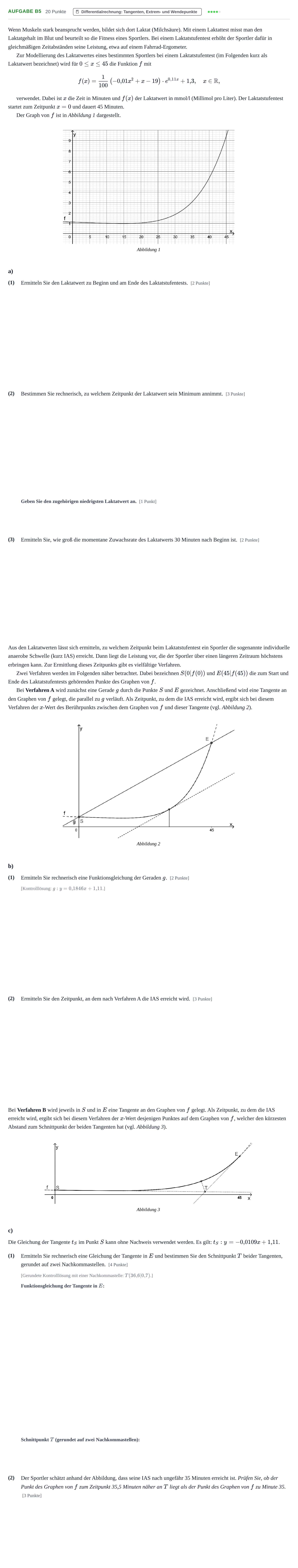 Aufgabenstellung: Aufgabe B5 - Differentialrechnung · Abitur NRW Mathematik GK · Nachtermin · CAS 2021